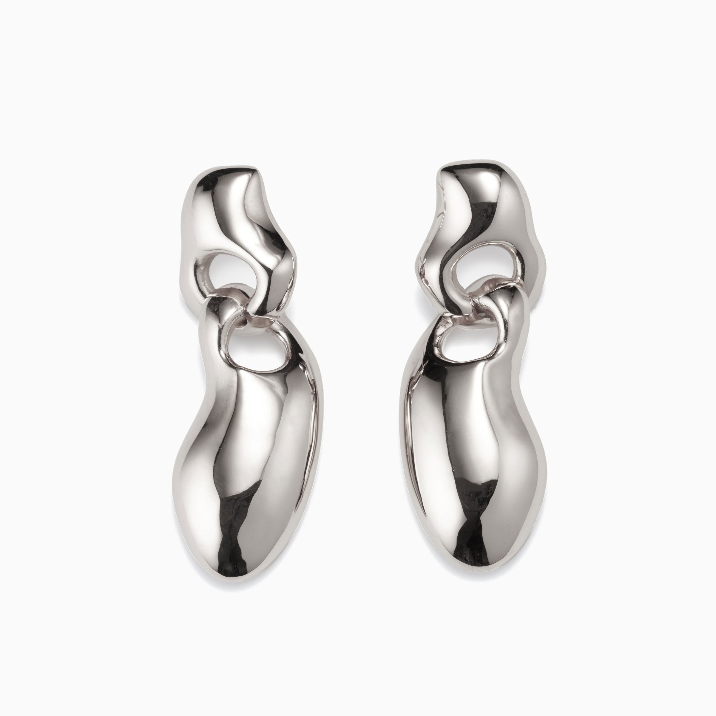 AGMES 0.925 sterling silver sculpted drop earrings.