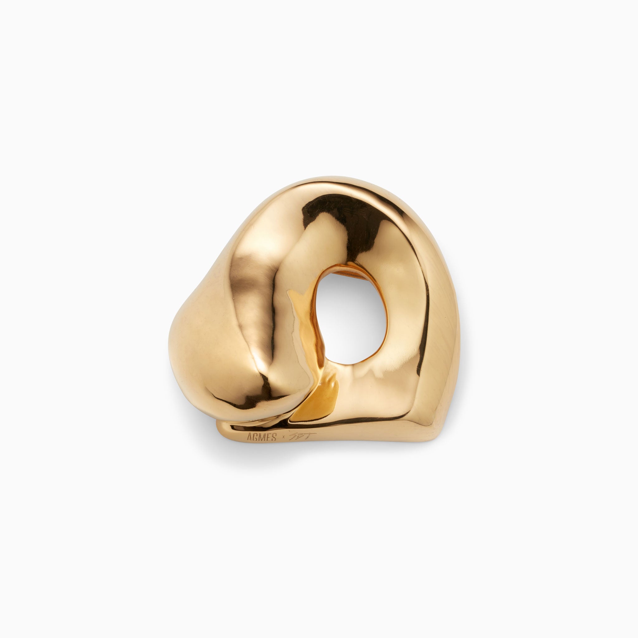 AGMES 18K Gold Vermeil Gertrude Brooch on white background. Simone Bodmer-Turner.