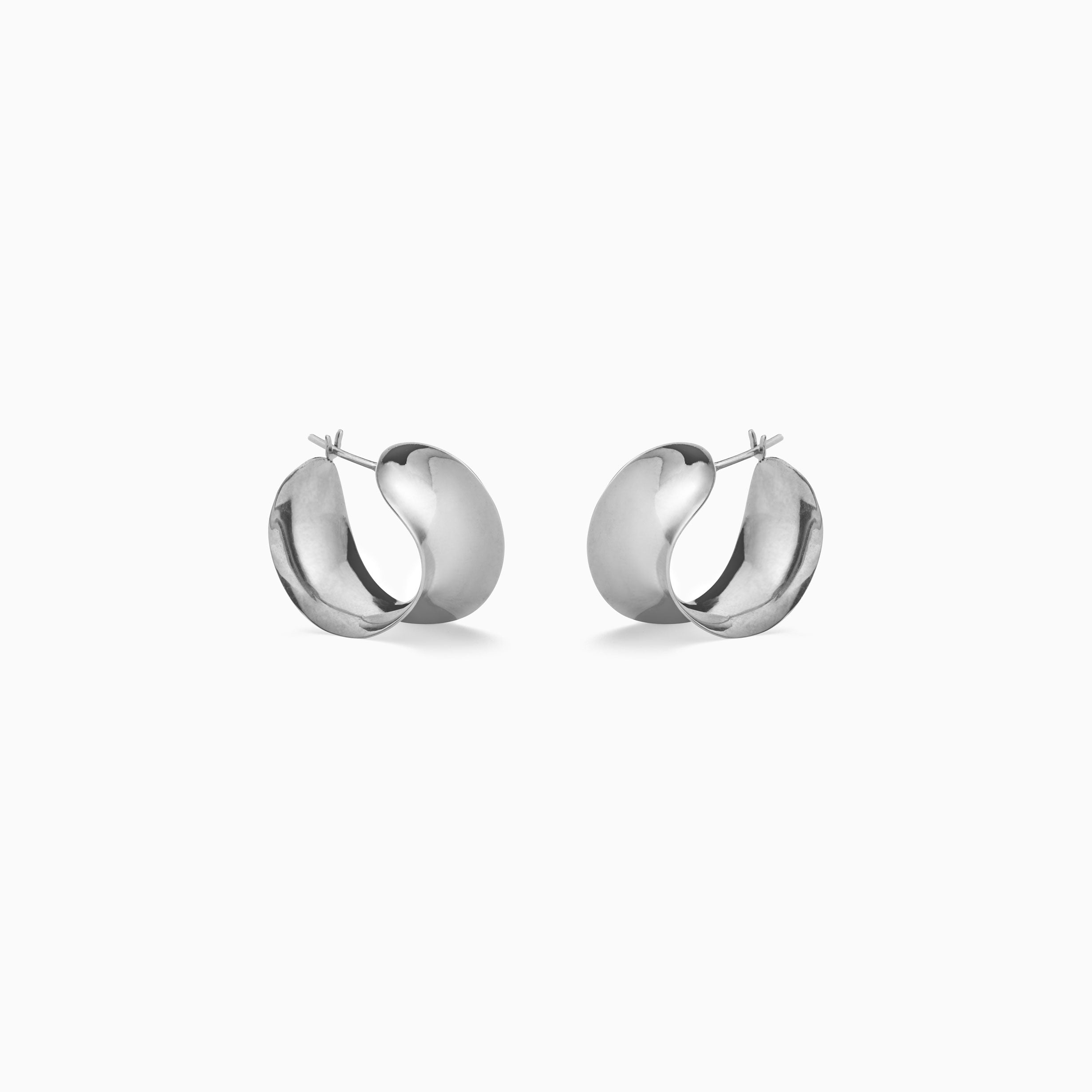 AGMES 0.925 sterling silver mini twist hoop earrings.
