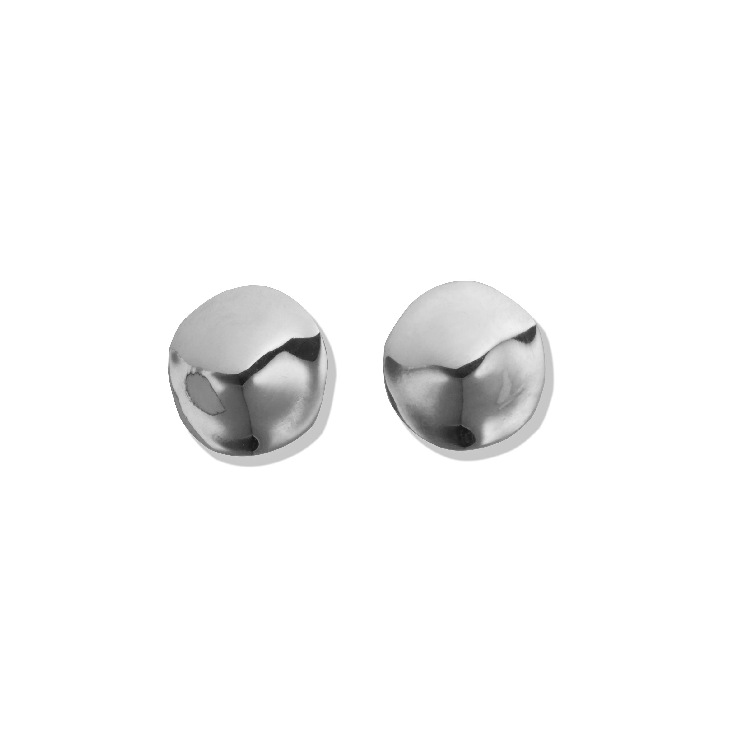 AGMES 0.925 sterling silver round stud earrings.