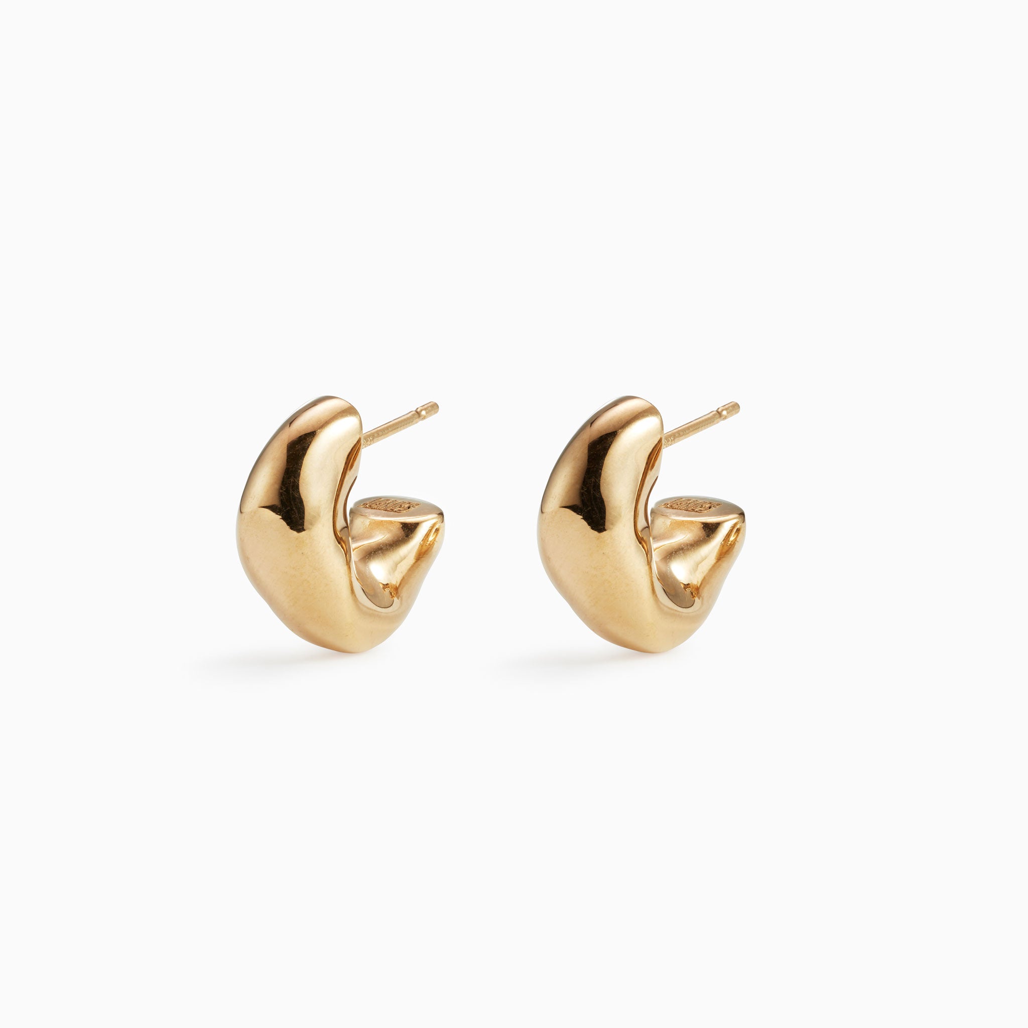 AGMES 18k gold vermeil thick hoop earrings.
