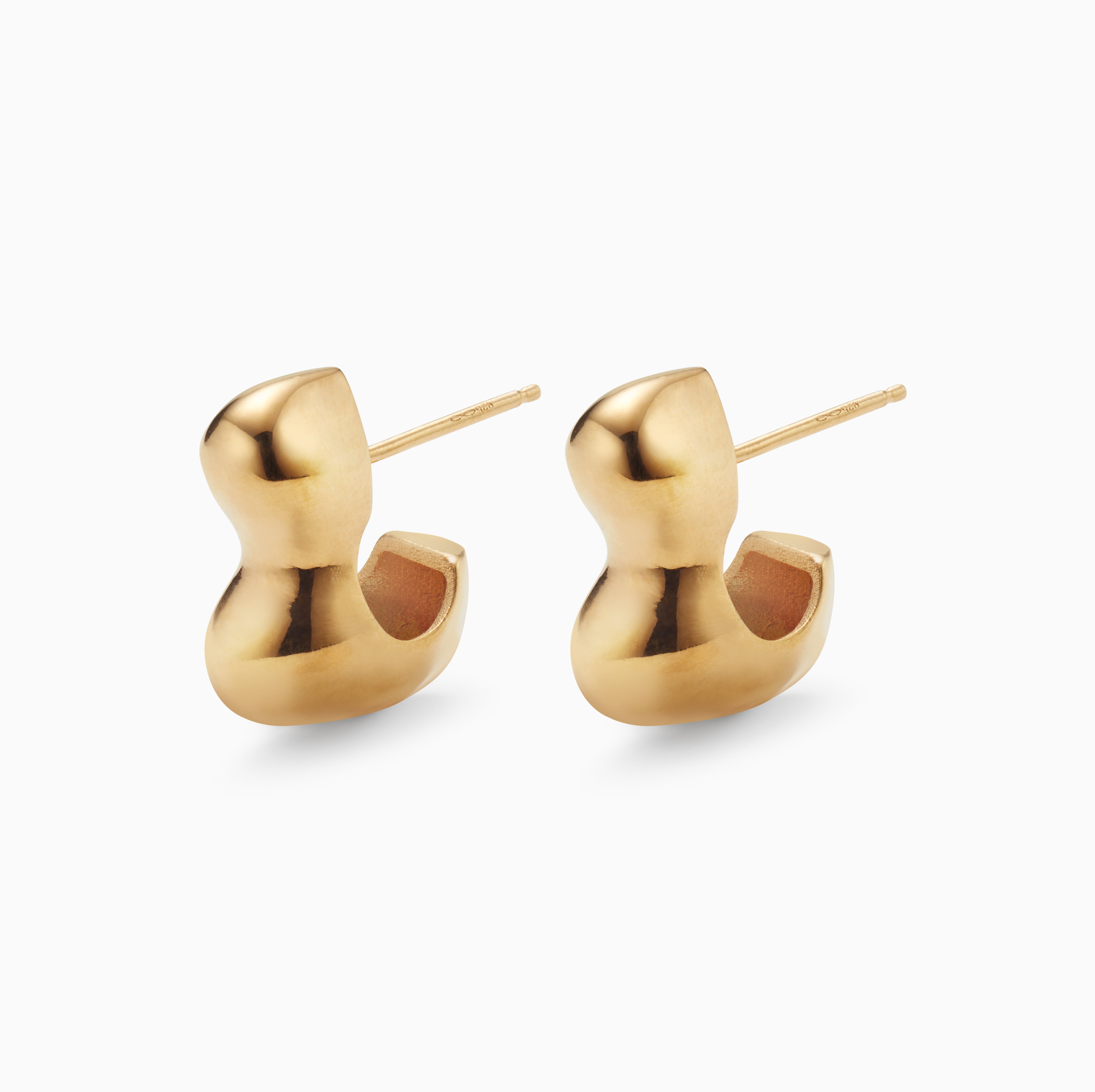 AGMES 18k gold vermeil sculpted small bubble hoop earrings. Simone Bodmer-Turner.