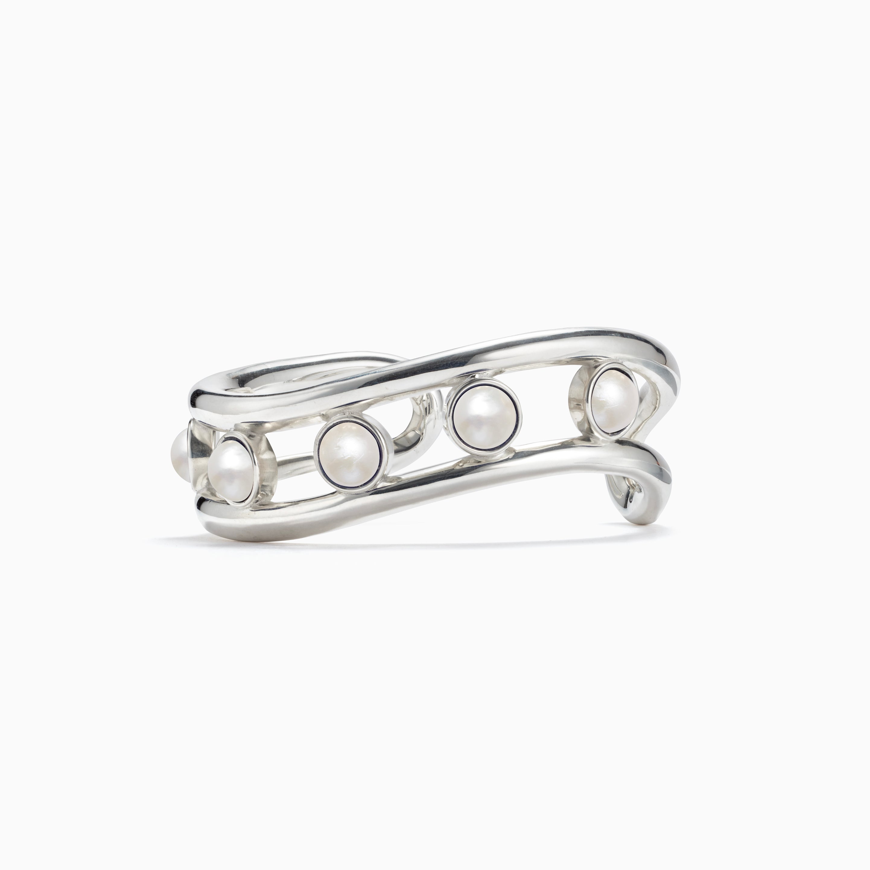 AGMES 0.925 sterling silver cara cuff with freshwater pearls