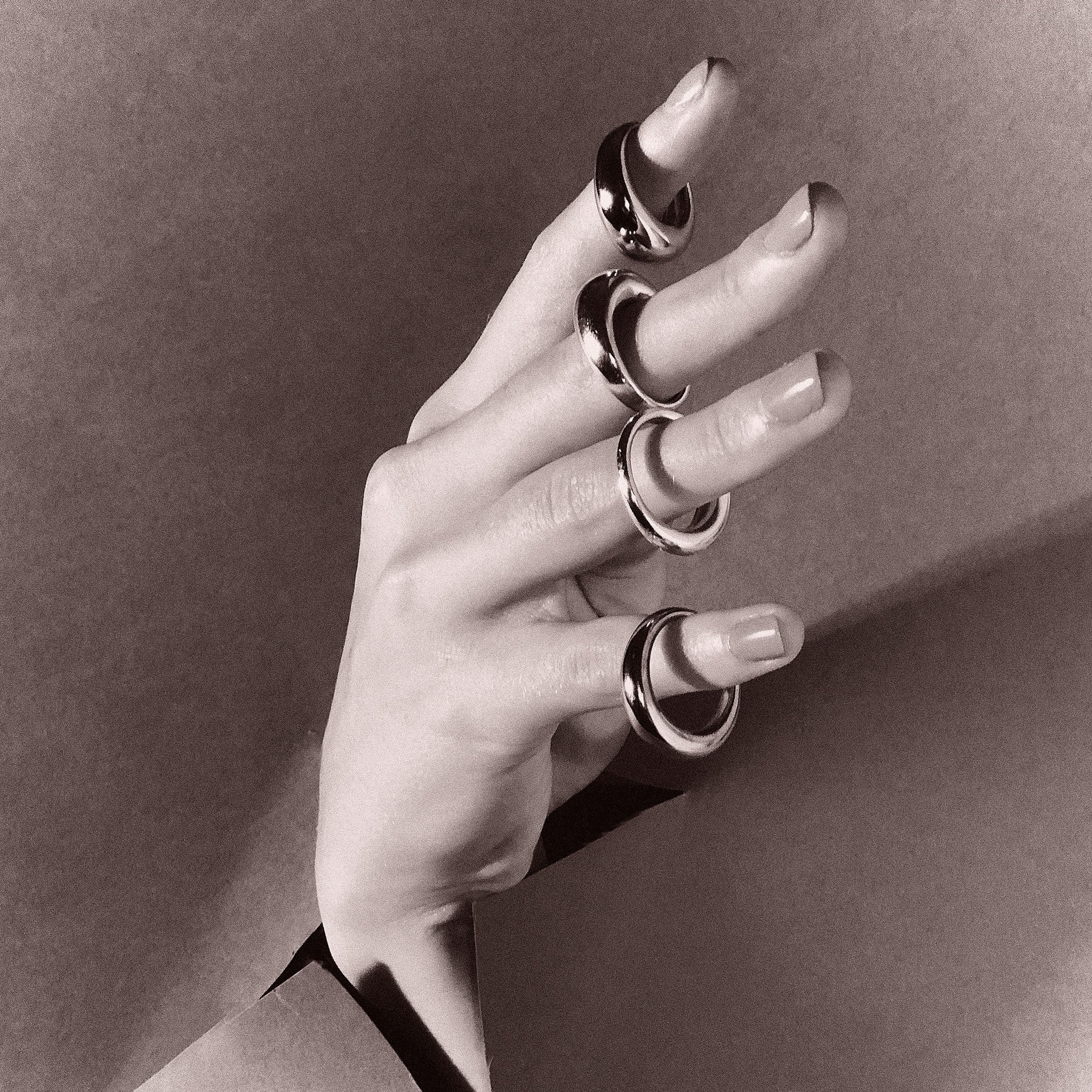 AGMES .925 Sterling Silver Domed Rings.