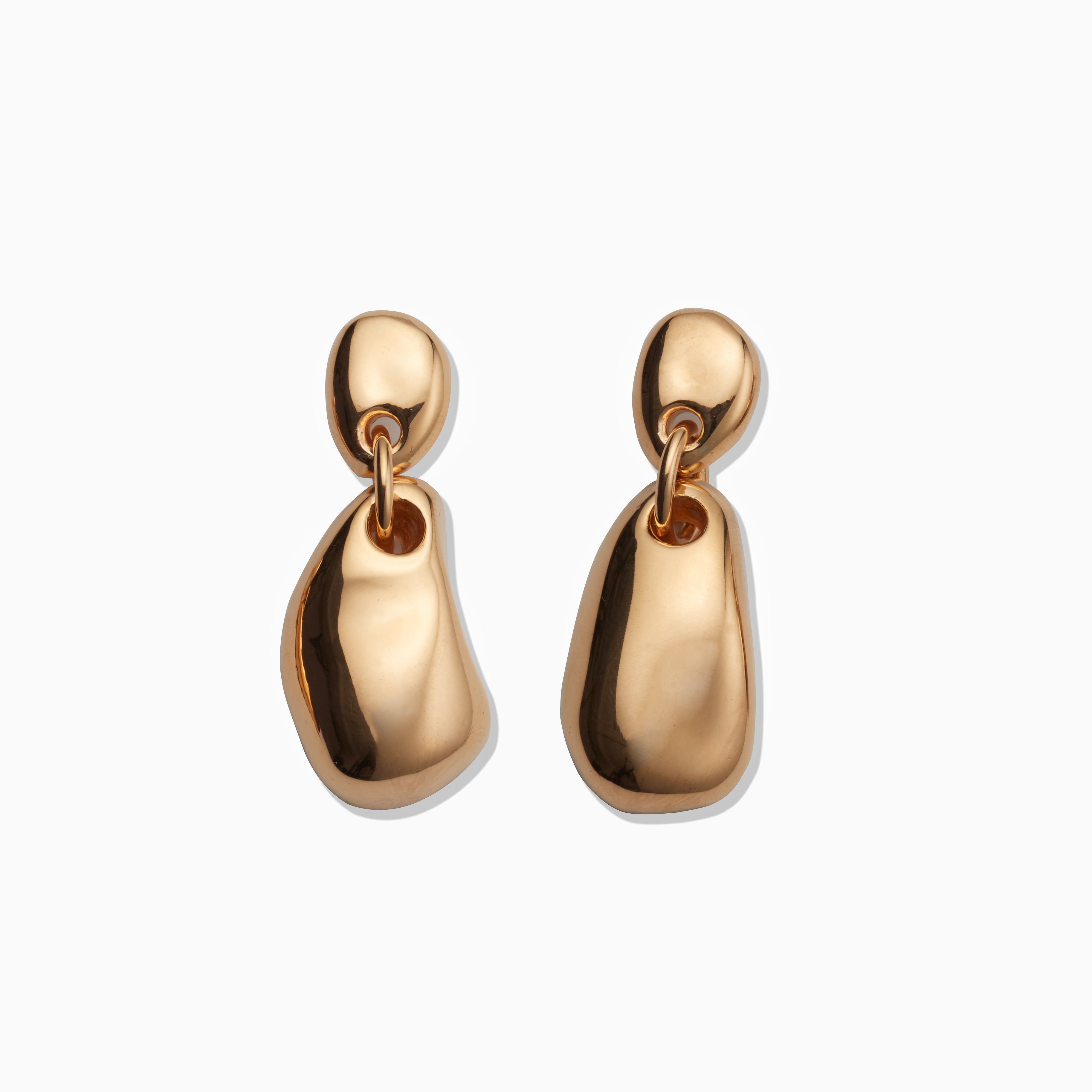 AGMES 18k gold vermeil sculpted round drop earrings.