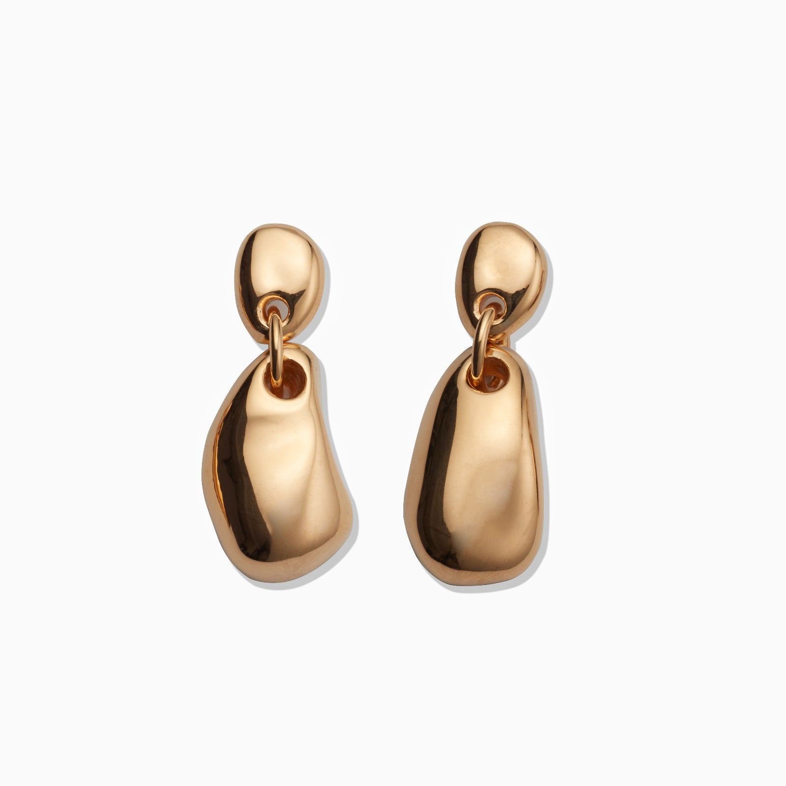 AGMES 18k gold vermeil sculpted round drop earrings.