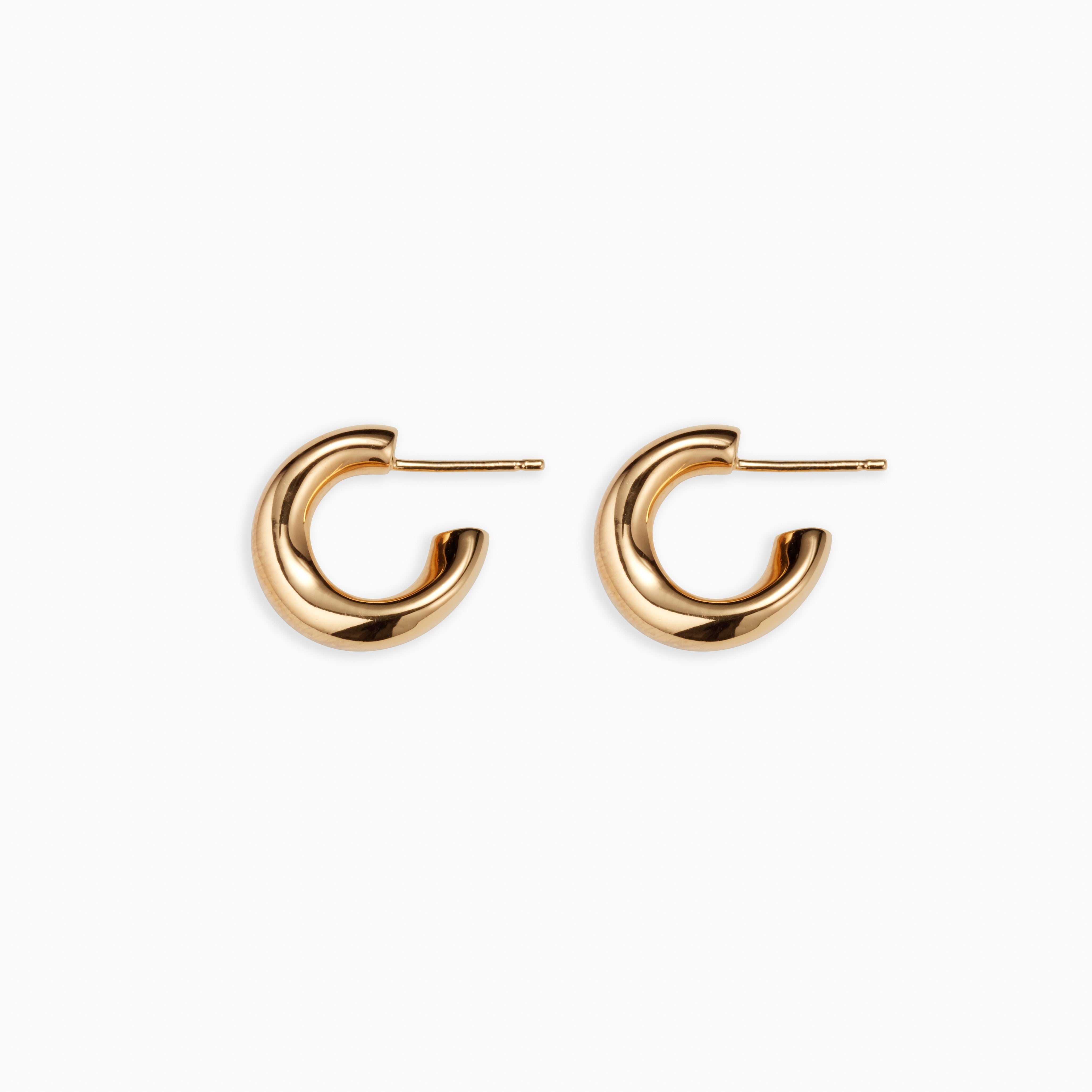 AGMES 18k gold vermeil mini hoop earrings.