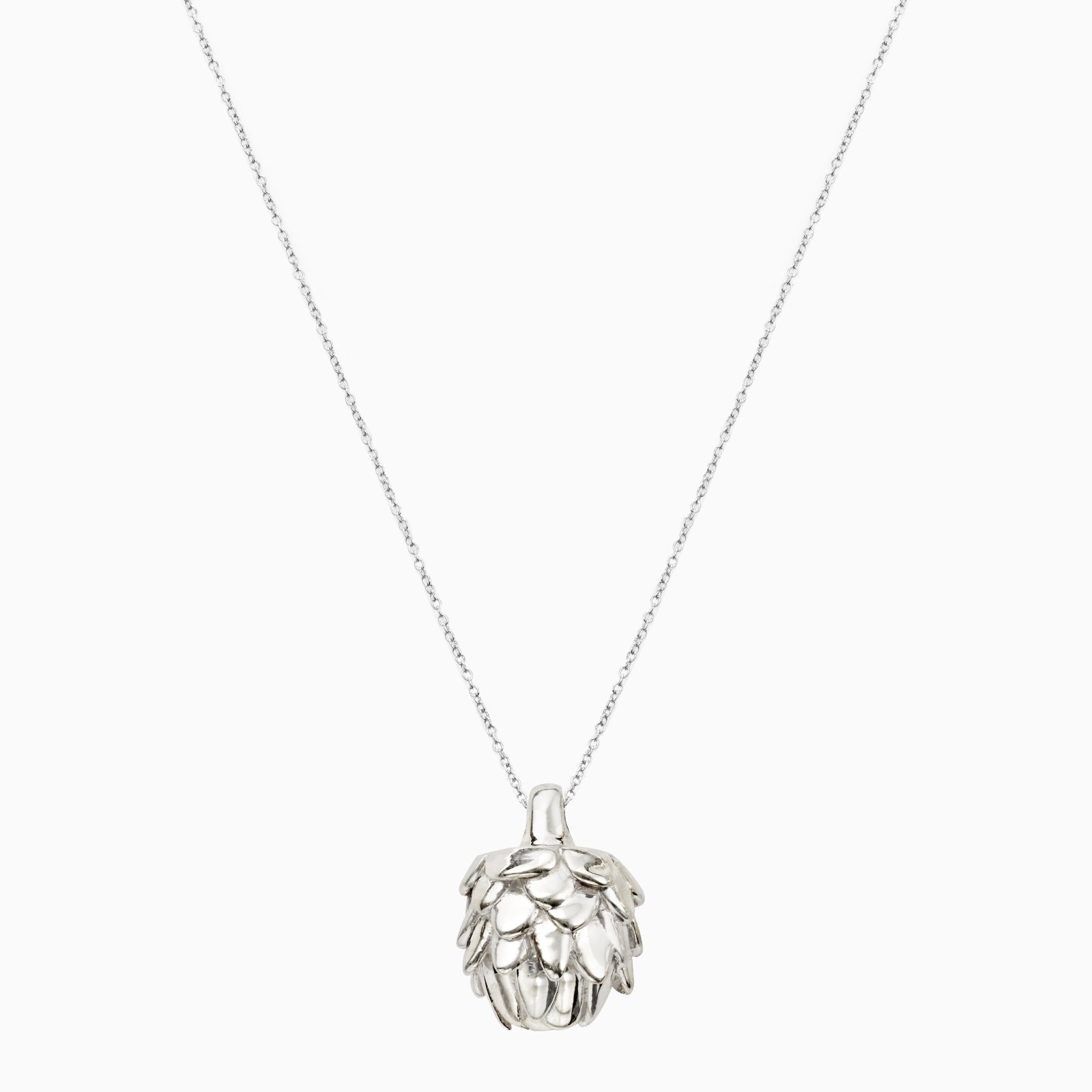 AGMES 0.925 Sterling Silver Mini Artichoke Pendant Necklace