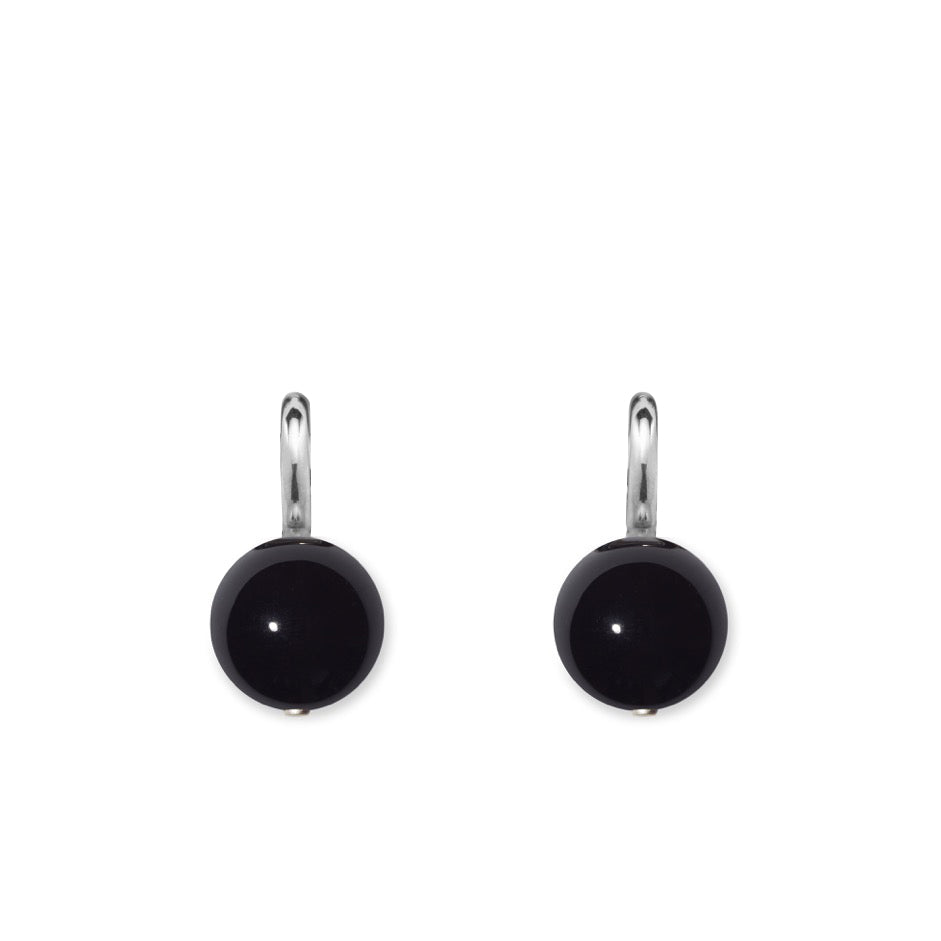 AGMES 0.925 sterling silver and onyx earring embellishment.