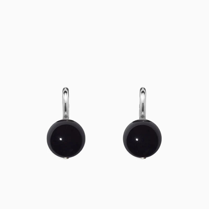 AGMES 0.925 sterling silver and onyx earring embellishment.