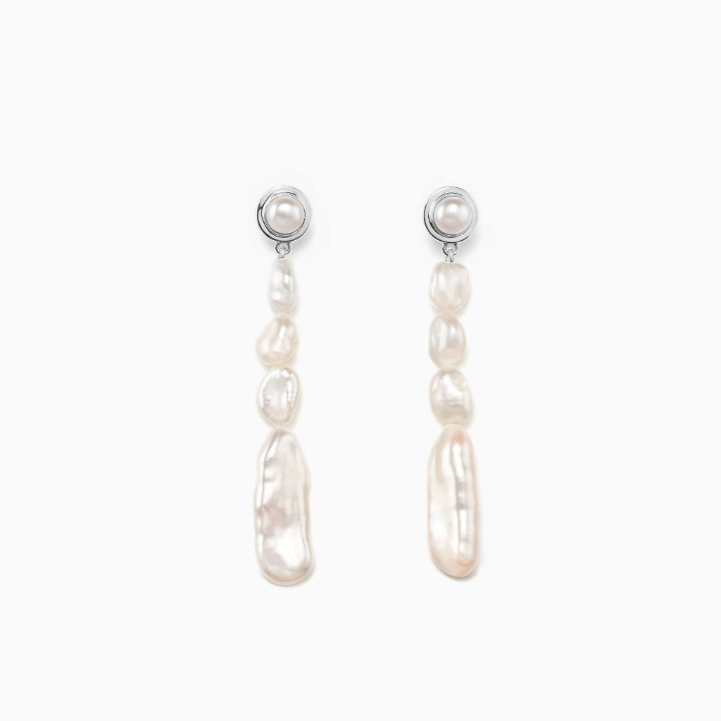 AGMES pearl drop earrings 0.925 sterling silver.