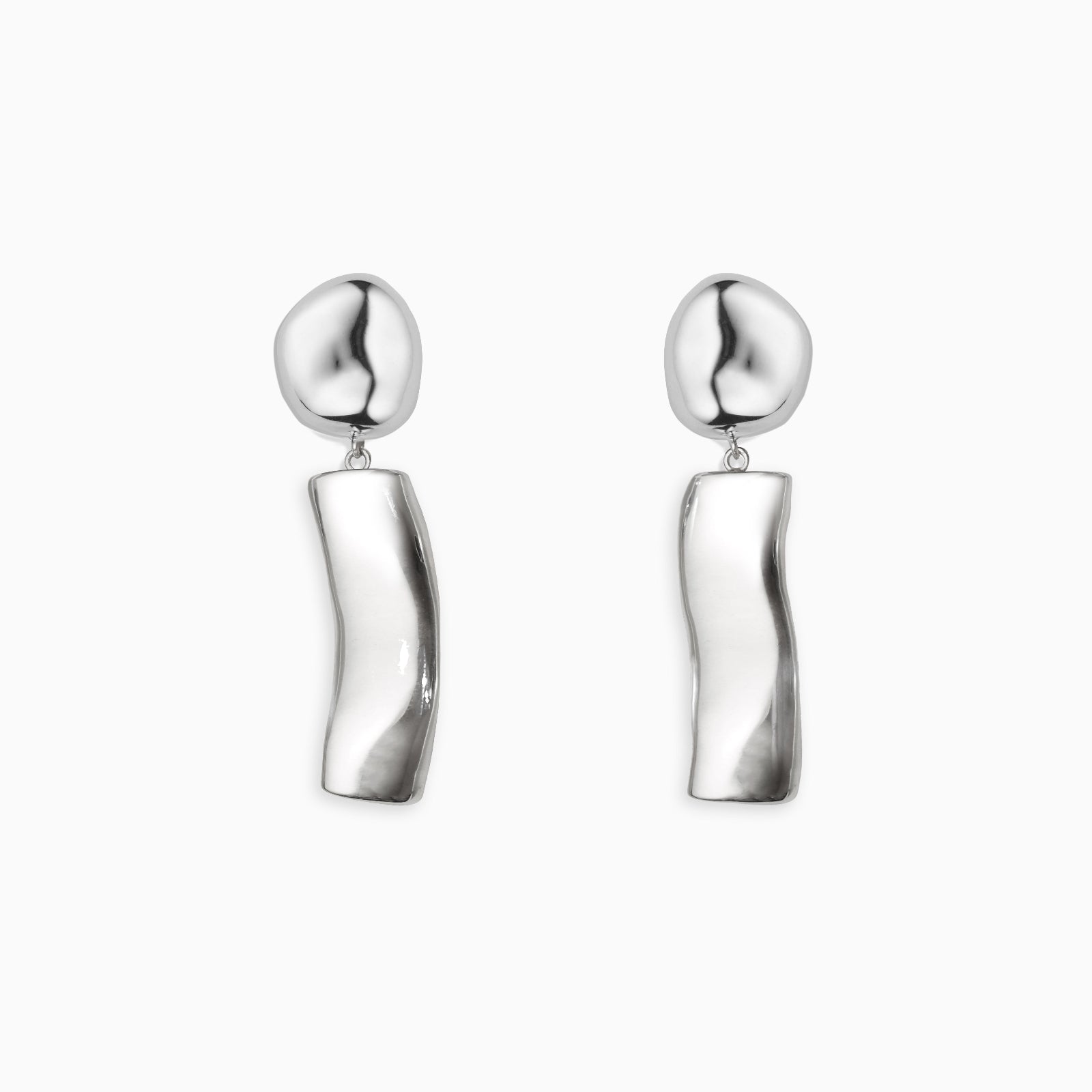 AGMES Short Ellsworth Earrings sterling silver 2" long.