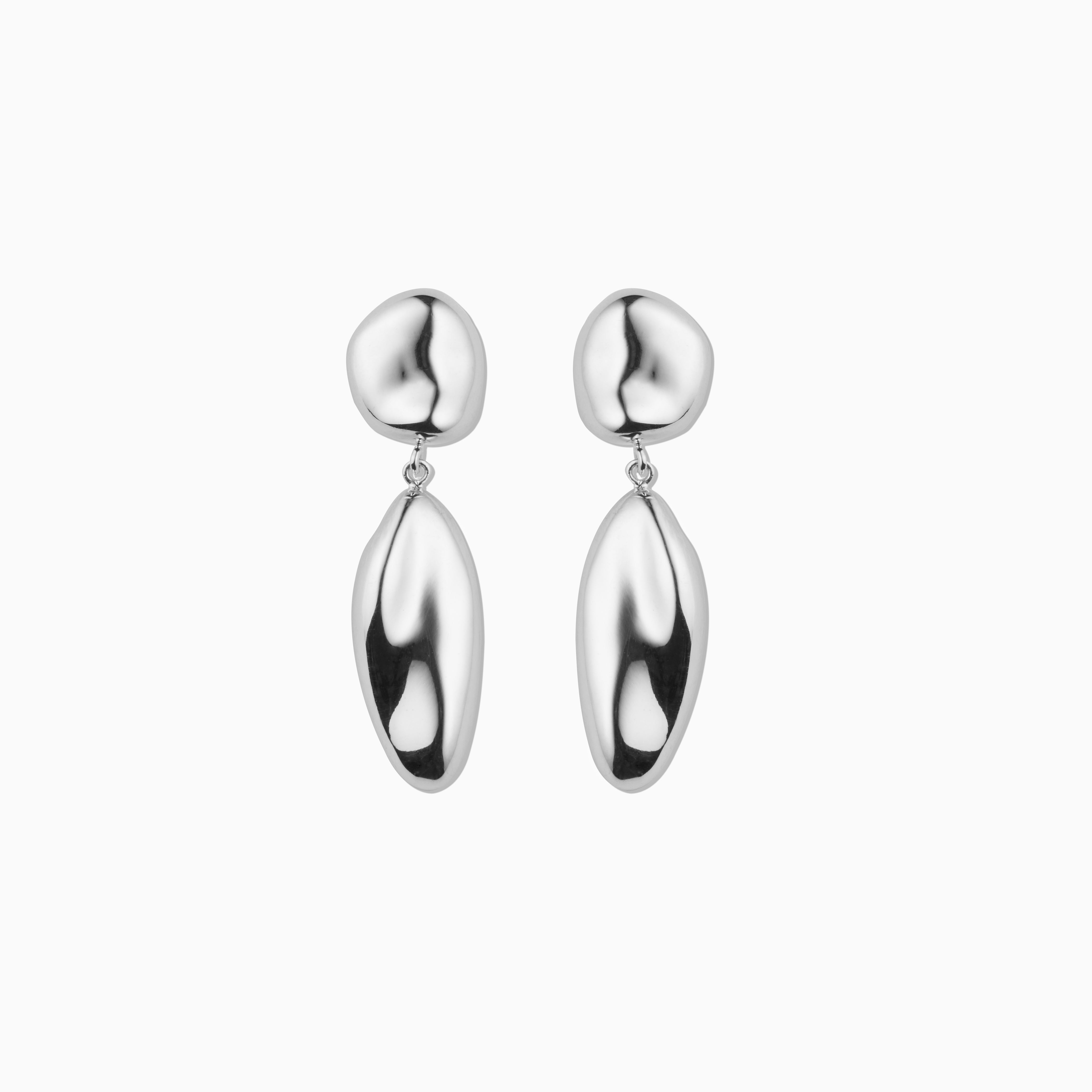AGMES 0.925 sterling silver sculpted drop earrings.