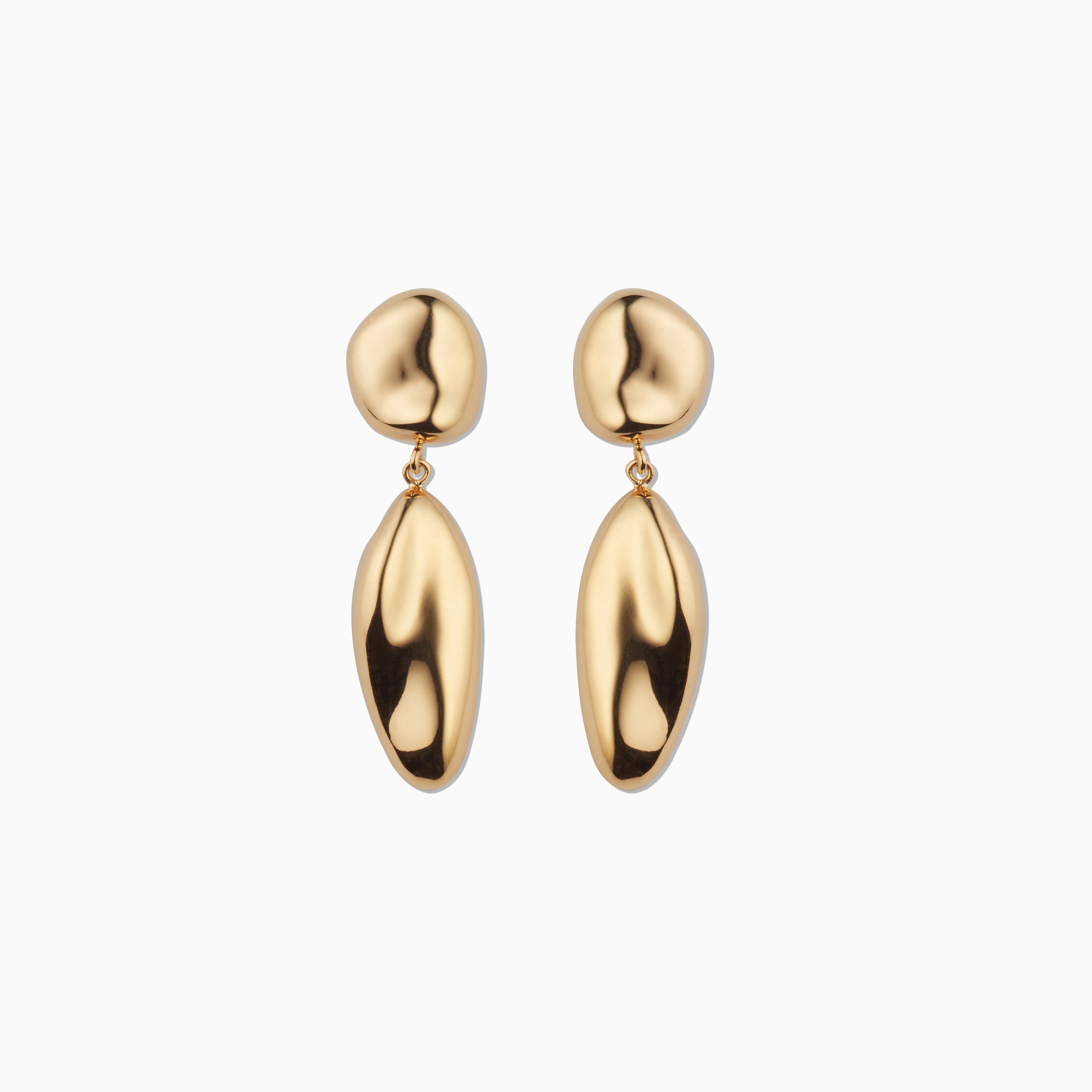 AGMES 18k gold vermeil sculpted drop earrings.