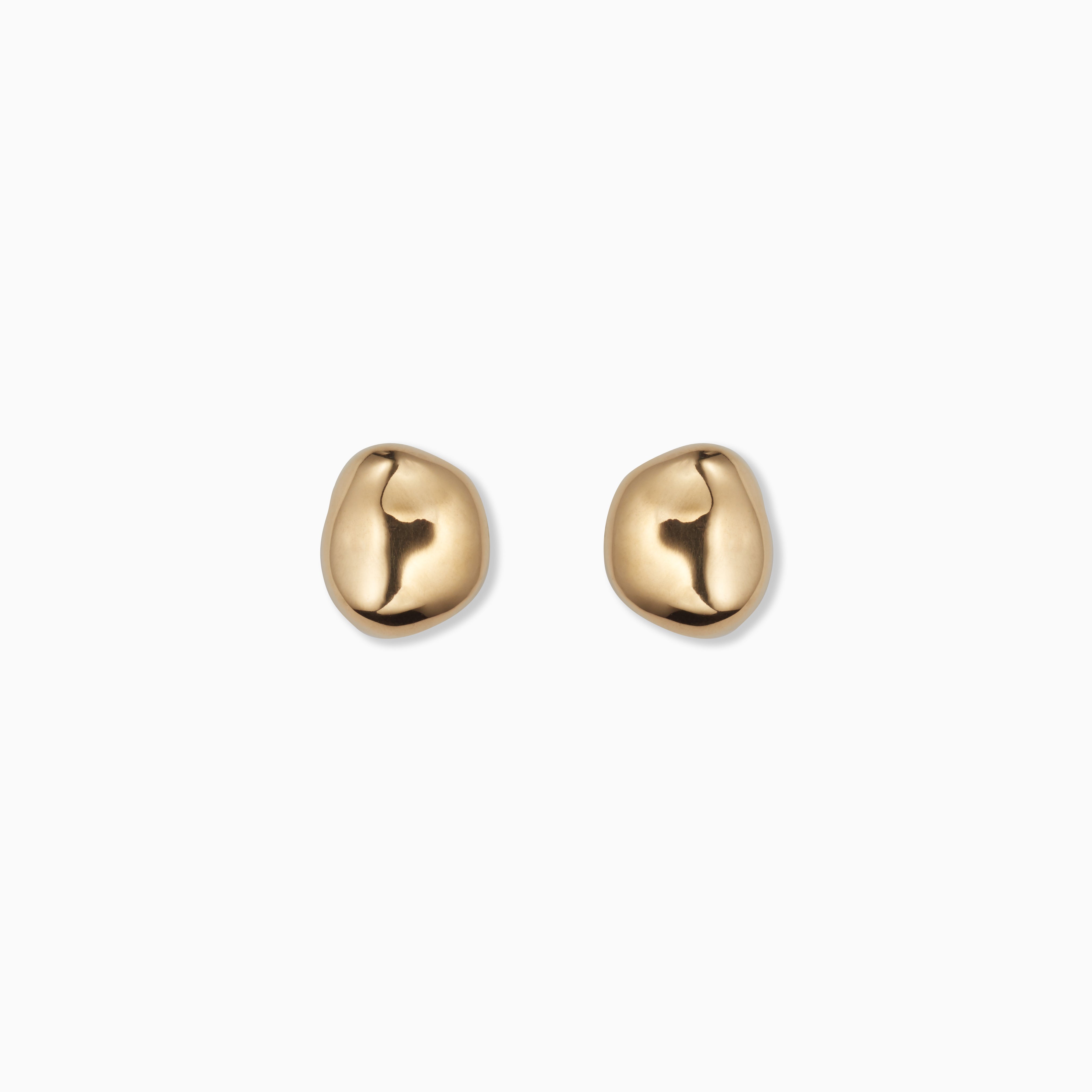 AGMES 18k gold vermeil sculpted round stud earrings.