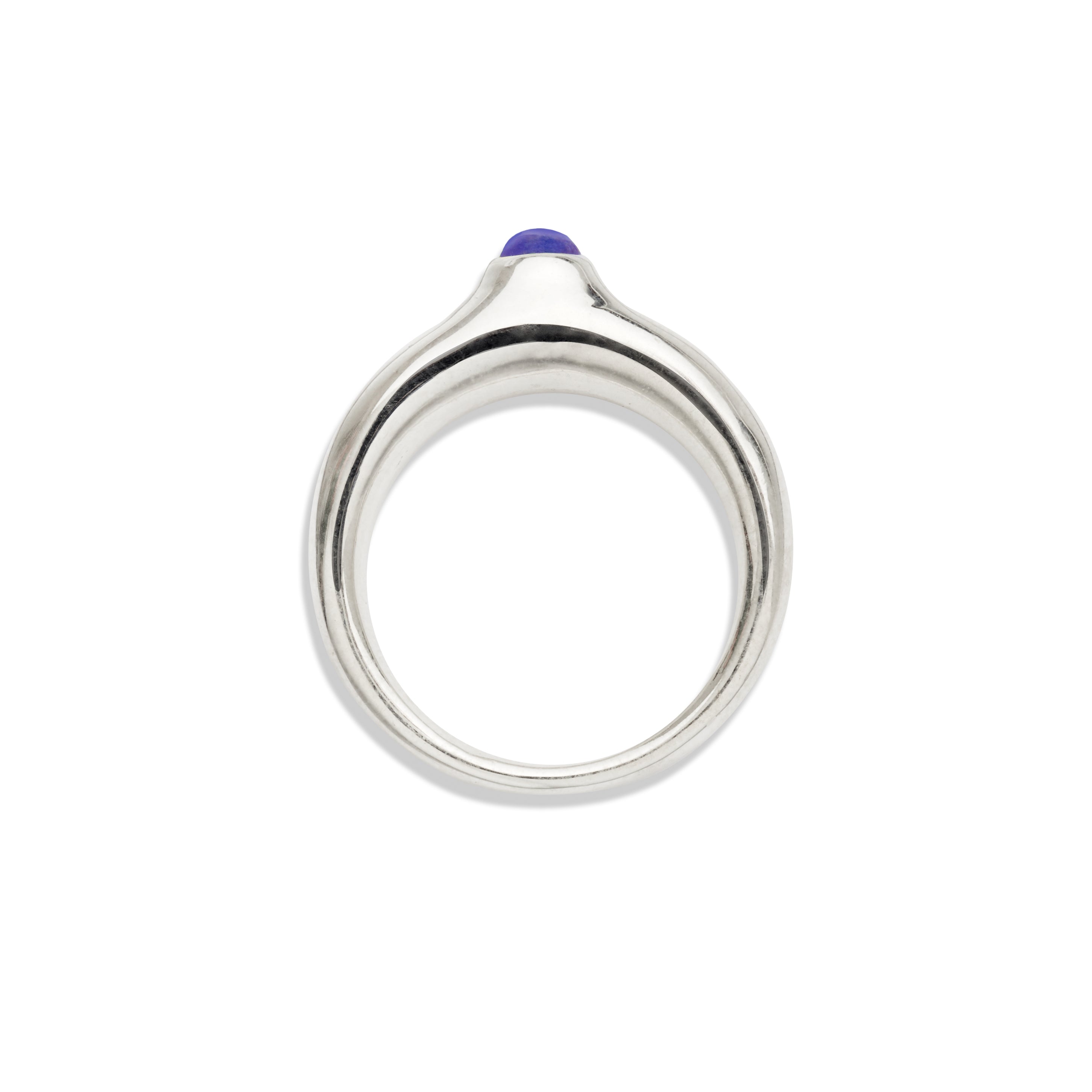 AGMES .925 Sterling Silver Cara Ring with Lapis Stone center.