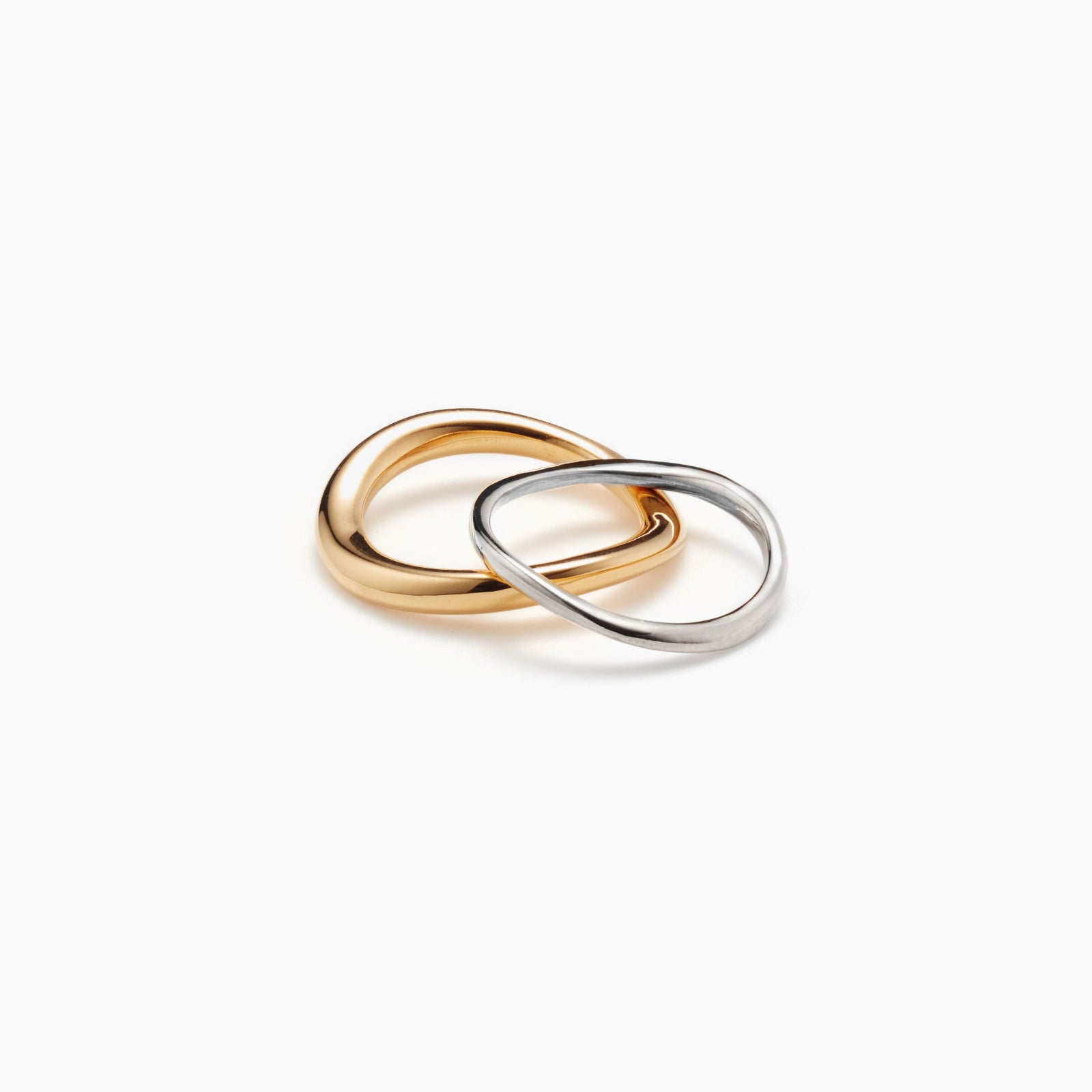 AGMES .925 Sterling Silver Small Astrid Ring. 14K Solid Yellow Gold Medium Astrid Ring. Astrid Ring Set.