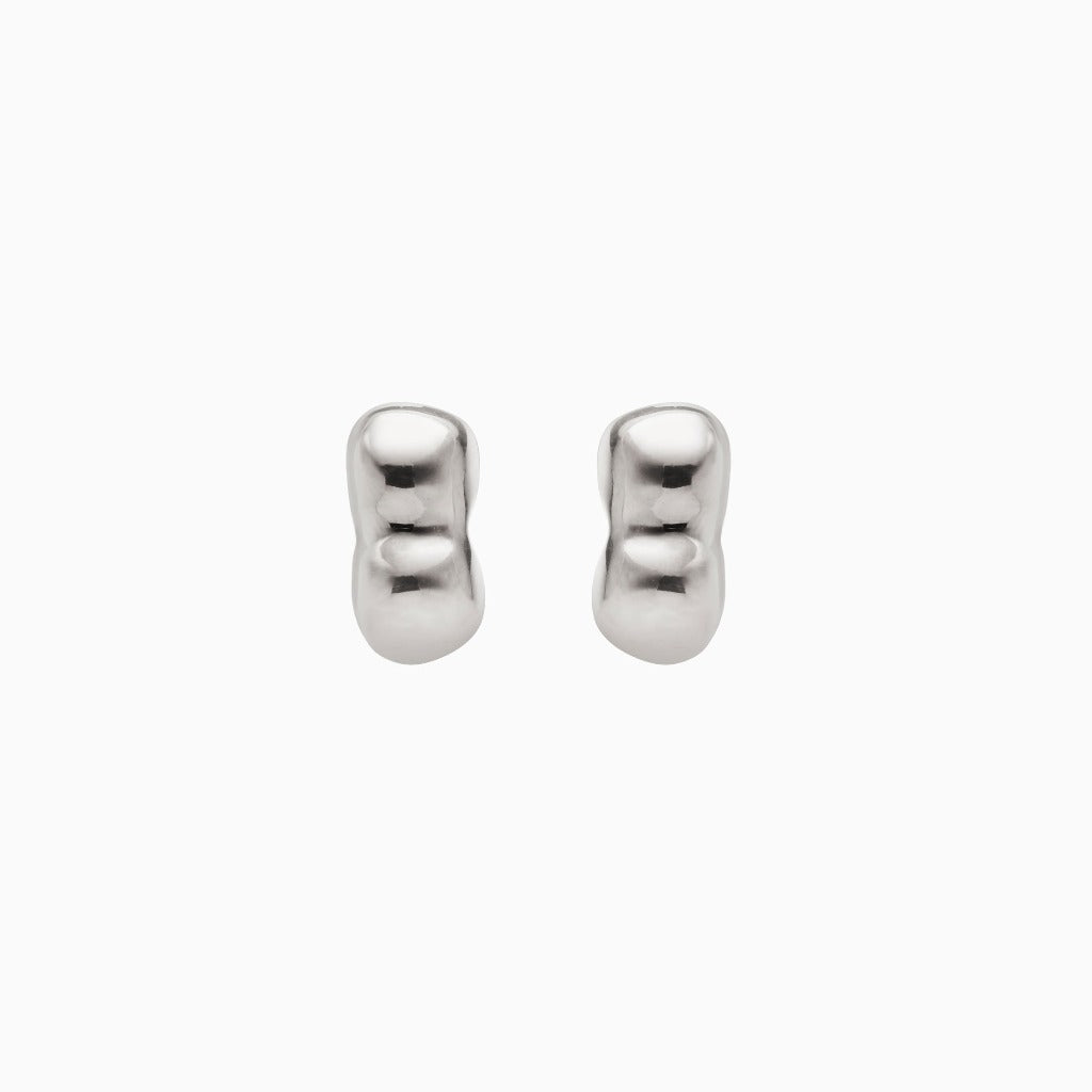 AGMES 0.925 sterling silver sculpted bubble stud earrings.