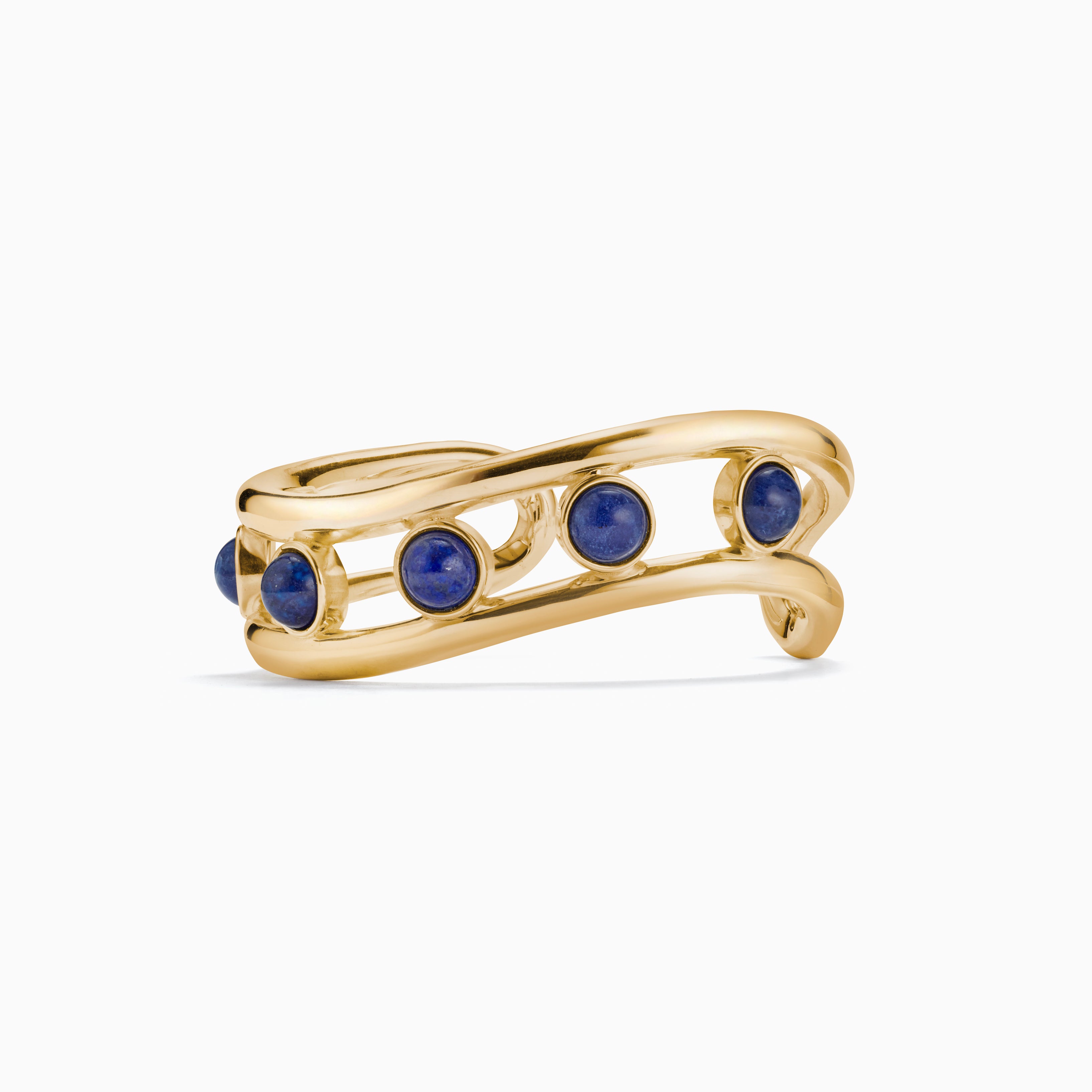 GMES 18k Gold Vermeil Cara Cuff with Lapis stones