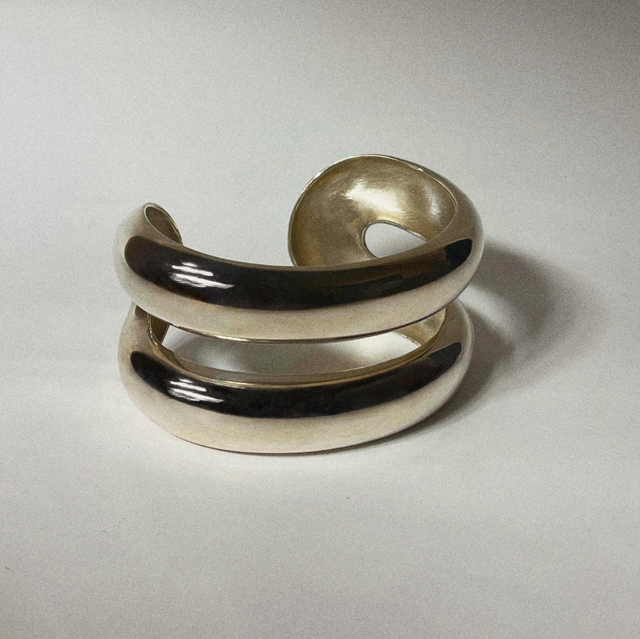 AGMES 0.925 Sterling Silver Charlotte Cuff Double Cuff Bracelet