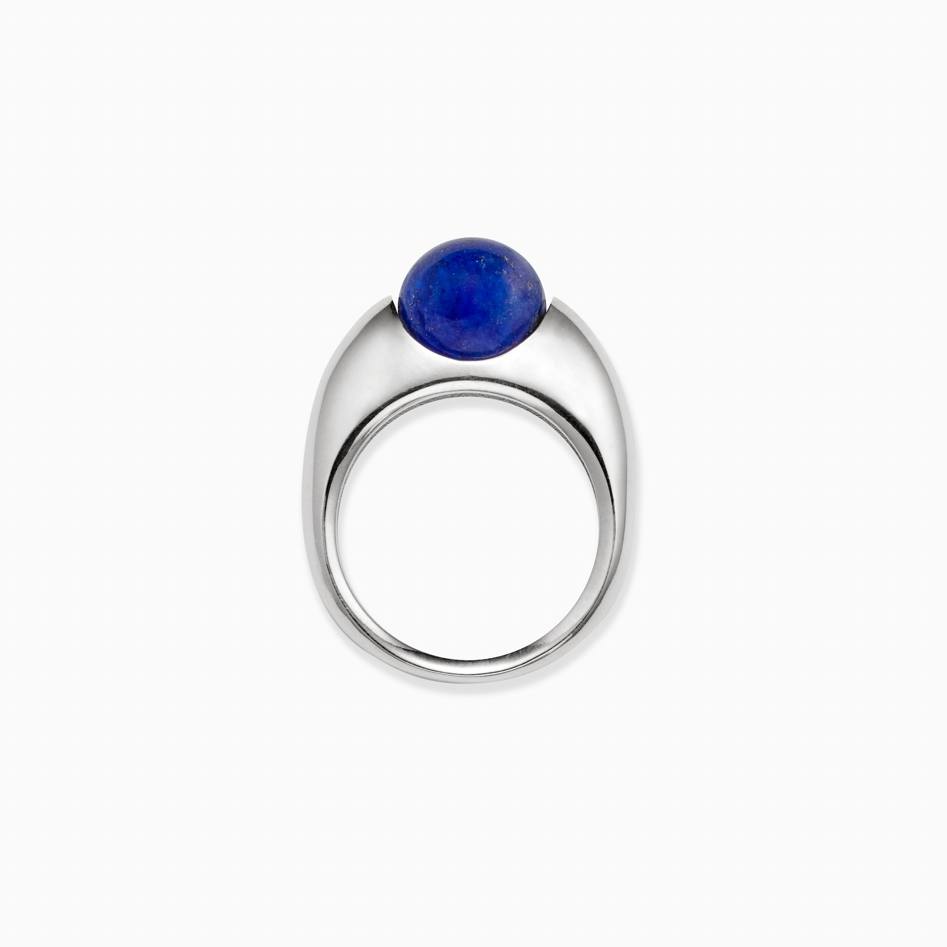 AGMES .925 Sterling Silver Chloe Ring with Spinning Lapis Stone Center.