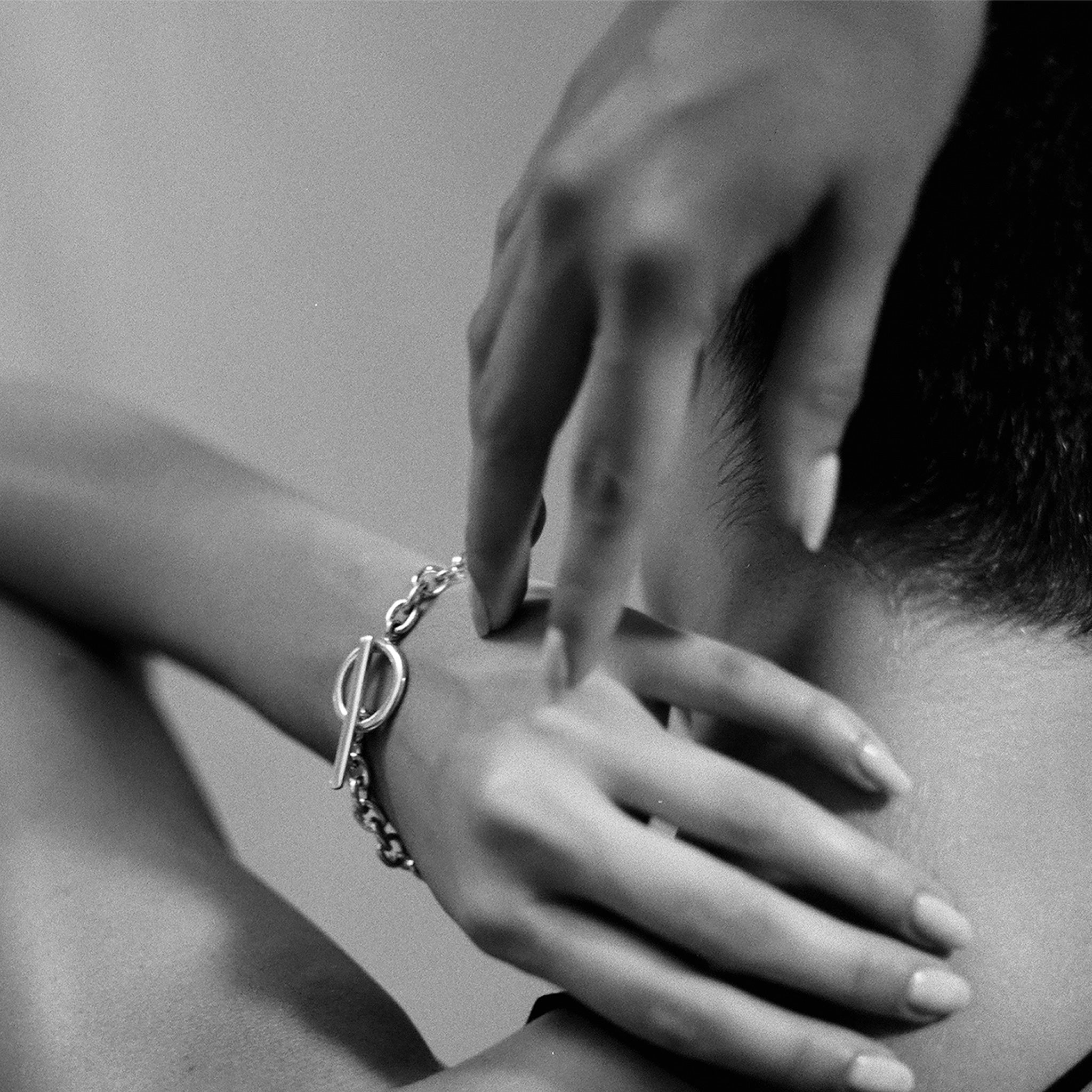 AGMES 0.925 Sterling Silver Classic Chain Bracelet. T Bar Chain Bracelet