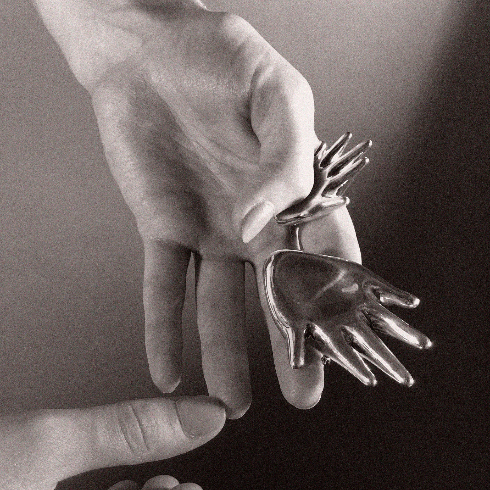 AGMES .925 Sterling Silver Dali Brooch. Hand shaped Brooch.