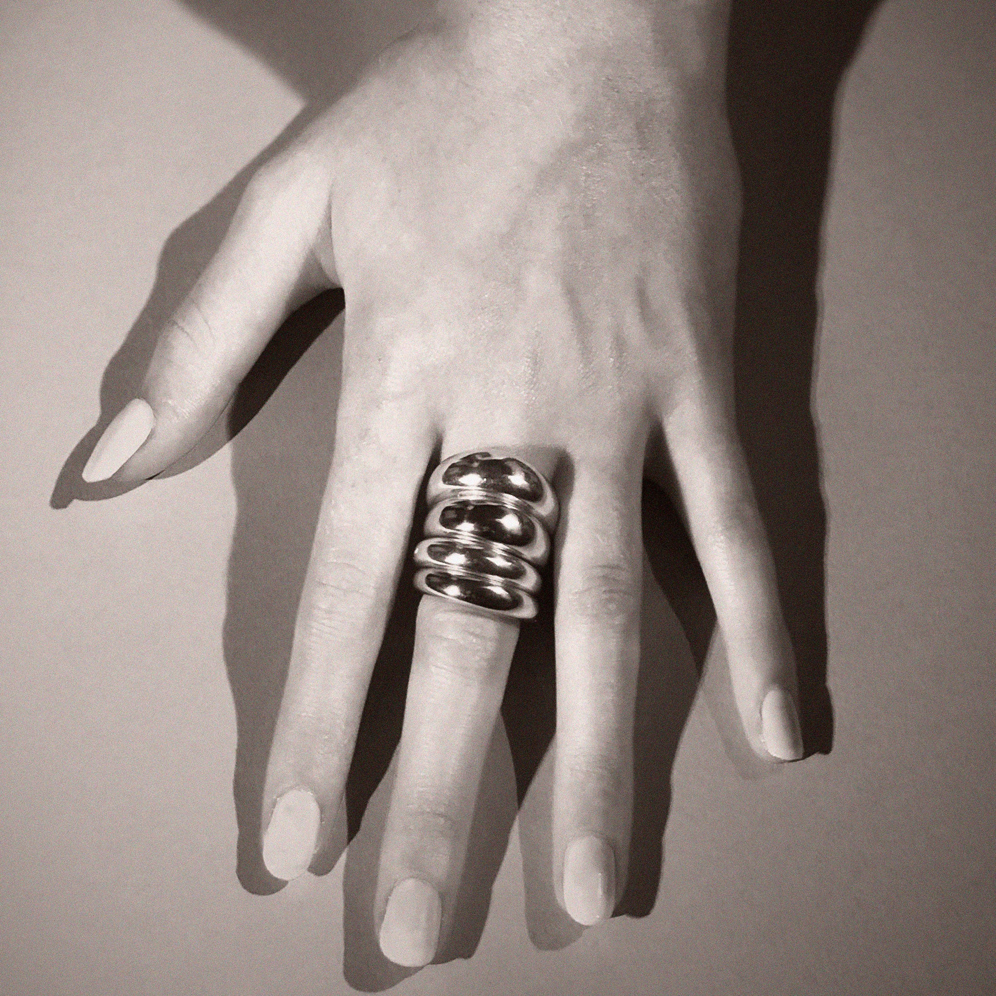 AGMES .925 Sterling Silver Domed Ring.