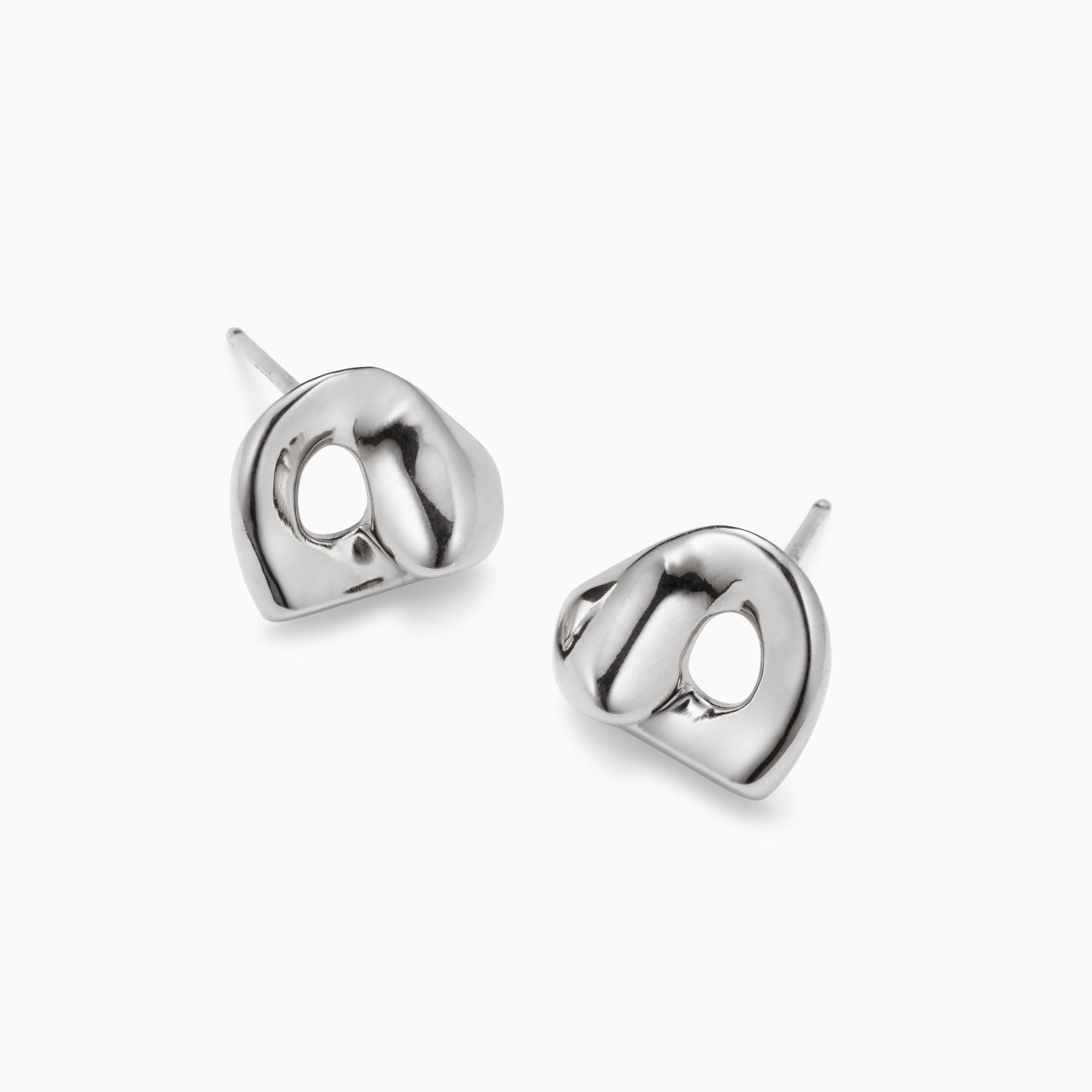 AGMES 0.925 sterling silver sculpted Gertrude stud earrings. Simone Bodmer-Turner.