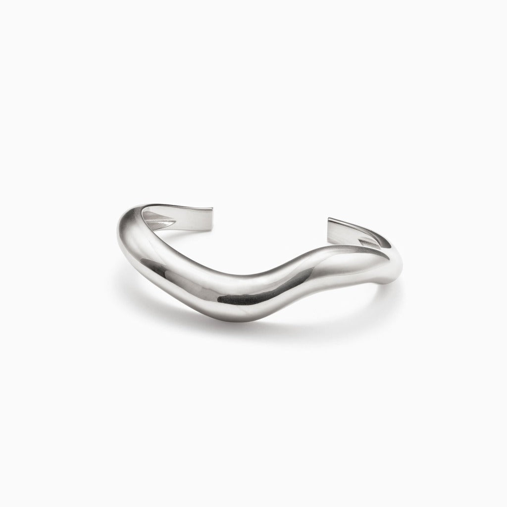 AGMES 0.925 sterling silver medium Astrid sculpted cuff bracelet