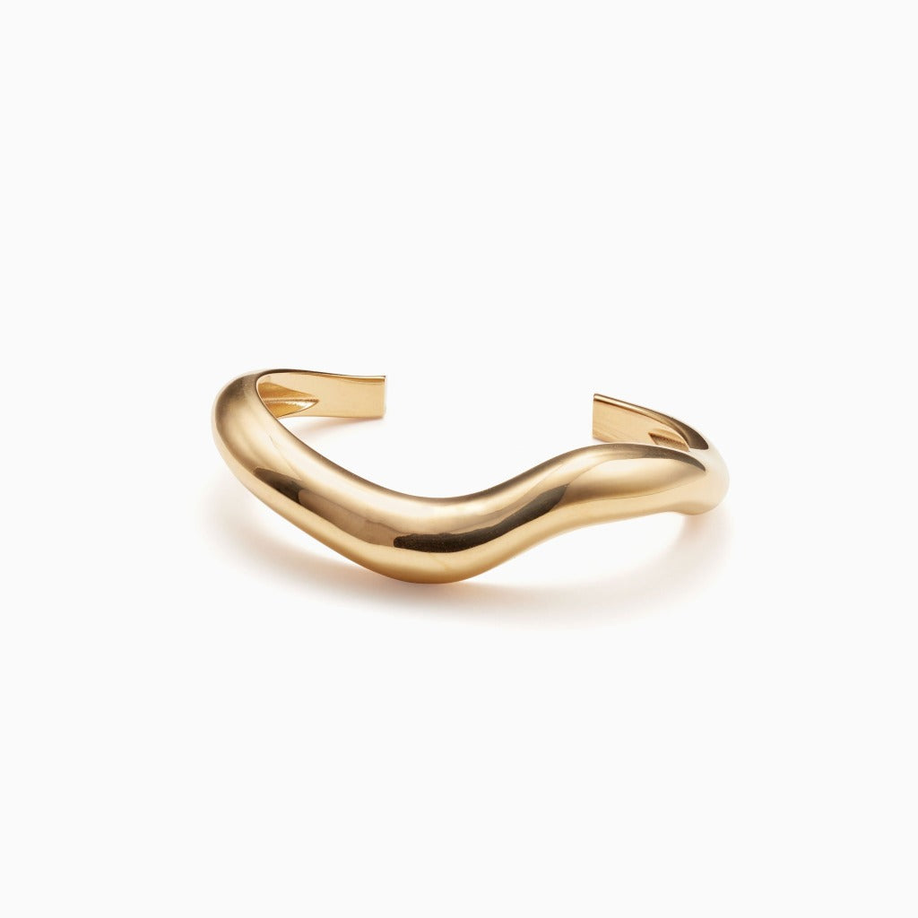 AGMES 18K Gold Vermeil medium Astrid sculpted cuff bracelet