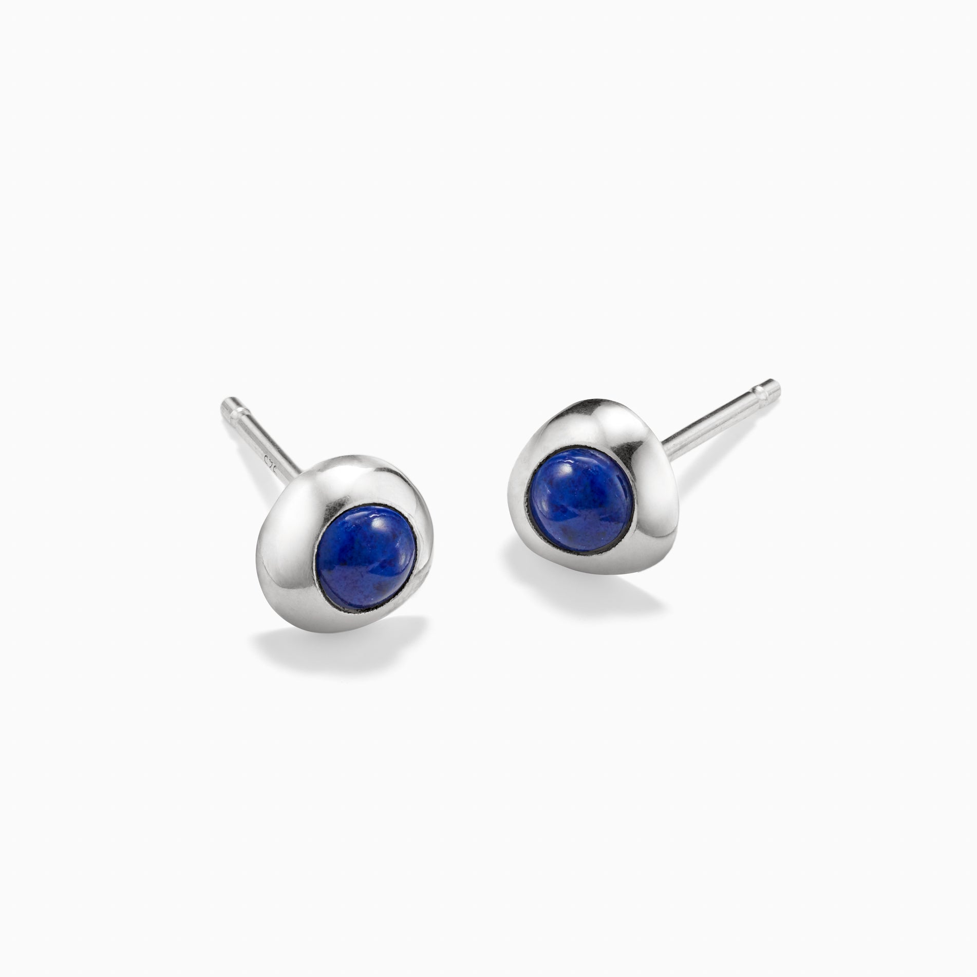 AGMES Mini Donut Studs18k sterling silver Lapis  1/4".