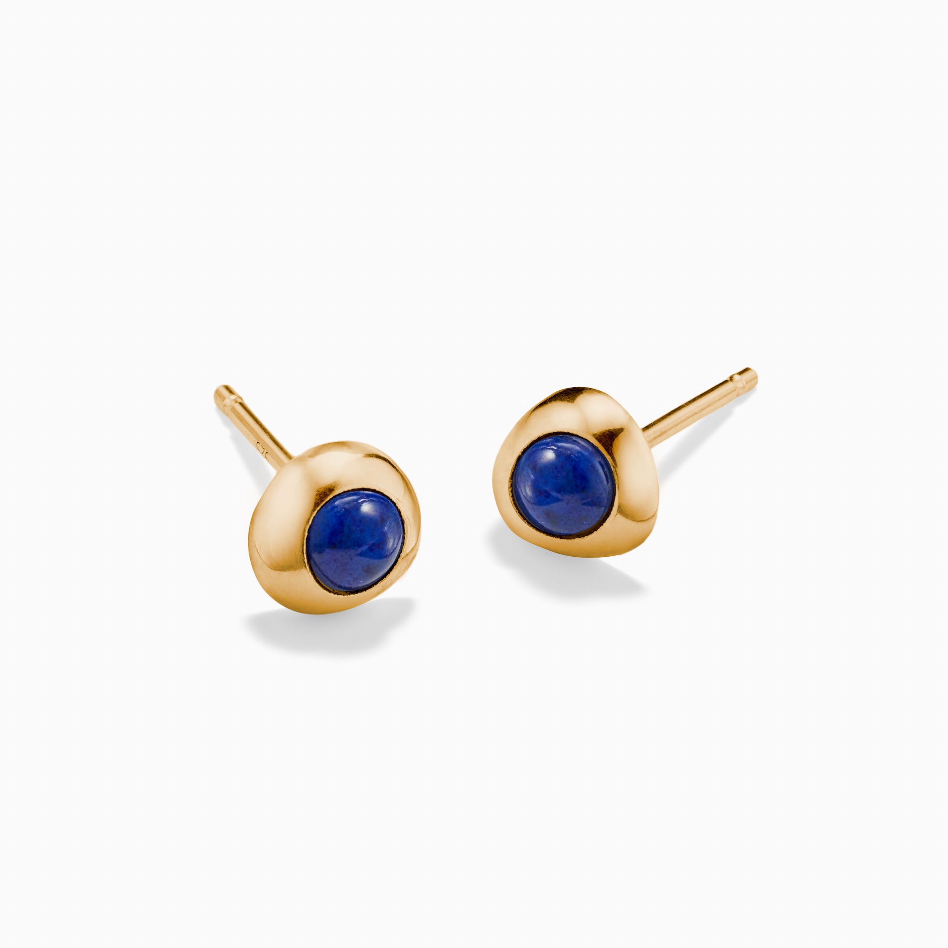 AGMES Mini Donut Studs18k Gold Vermeil Lapis 1/4".
