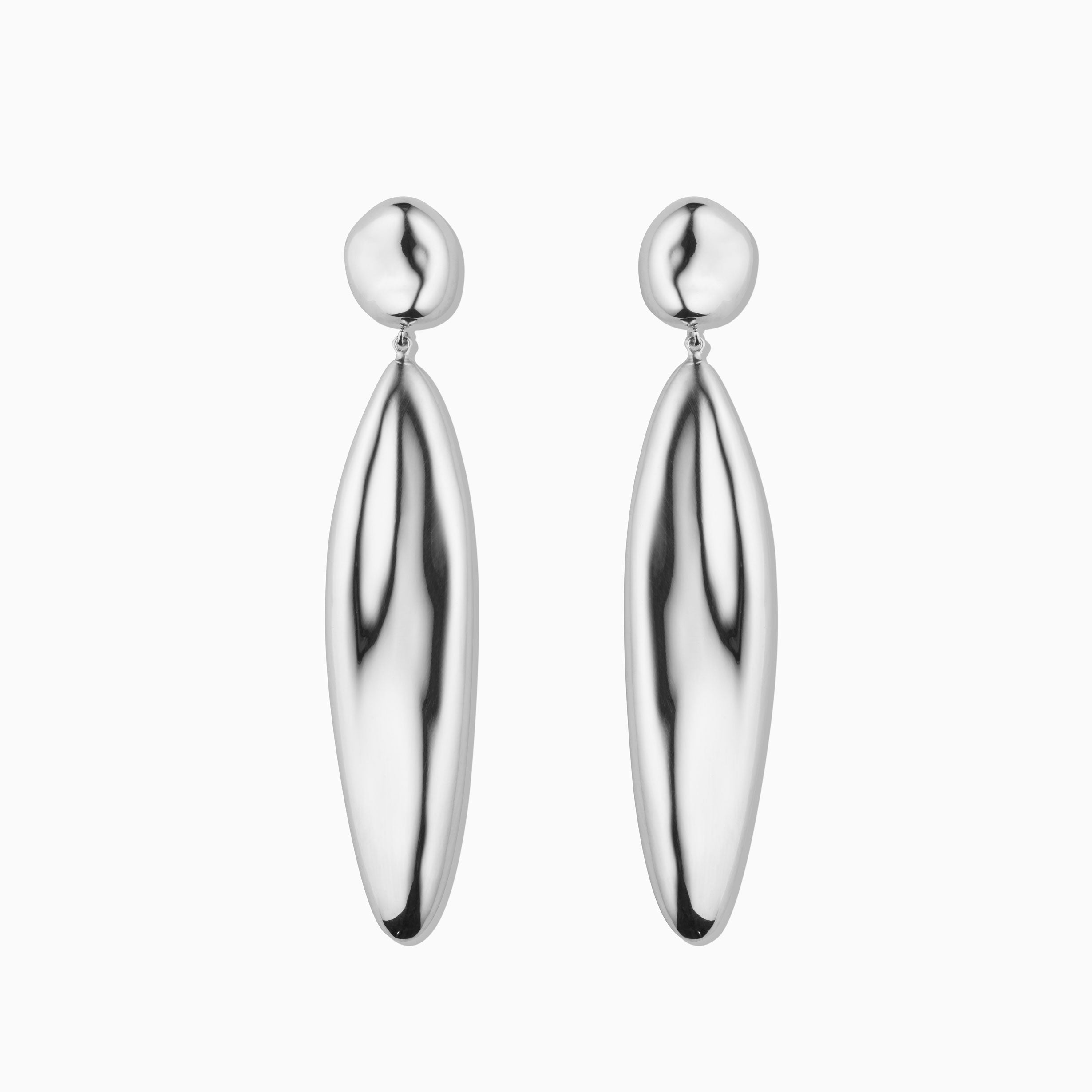 AGMES 0.925 sterling silver sculpted drop earrings.