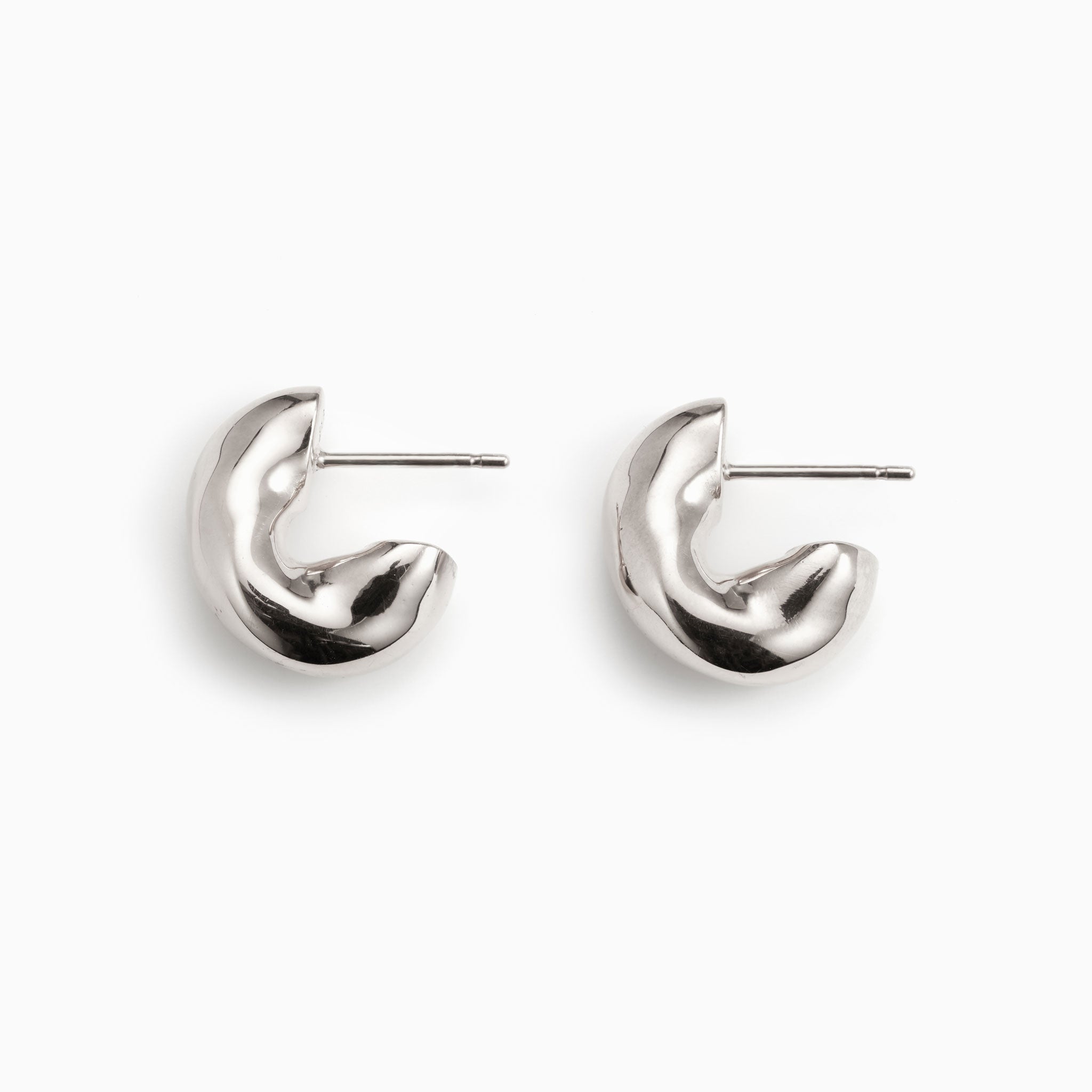 AGMES 0.925 sterling silver thick hoop earrings.