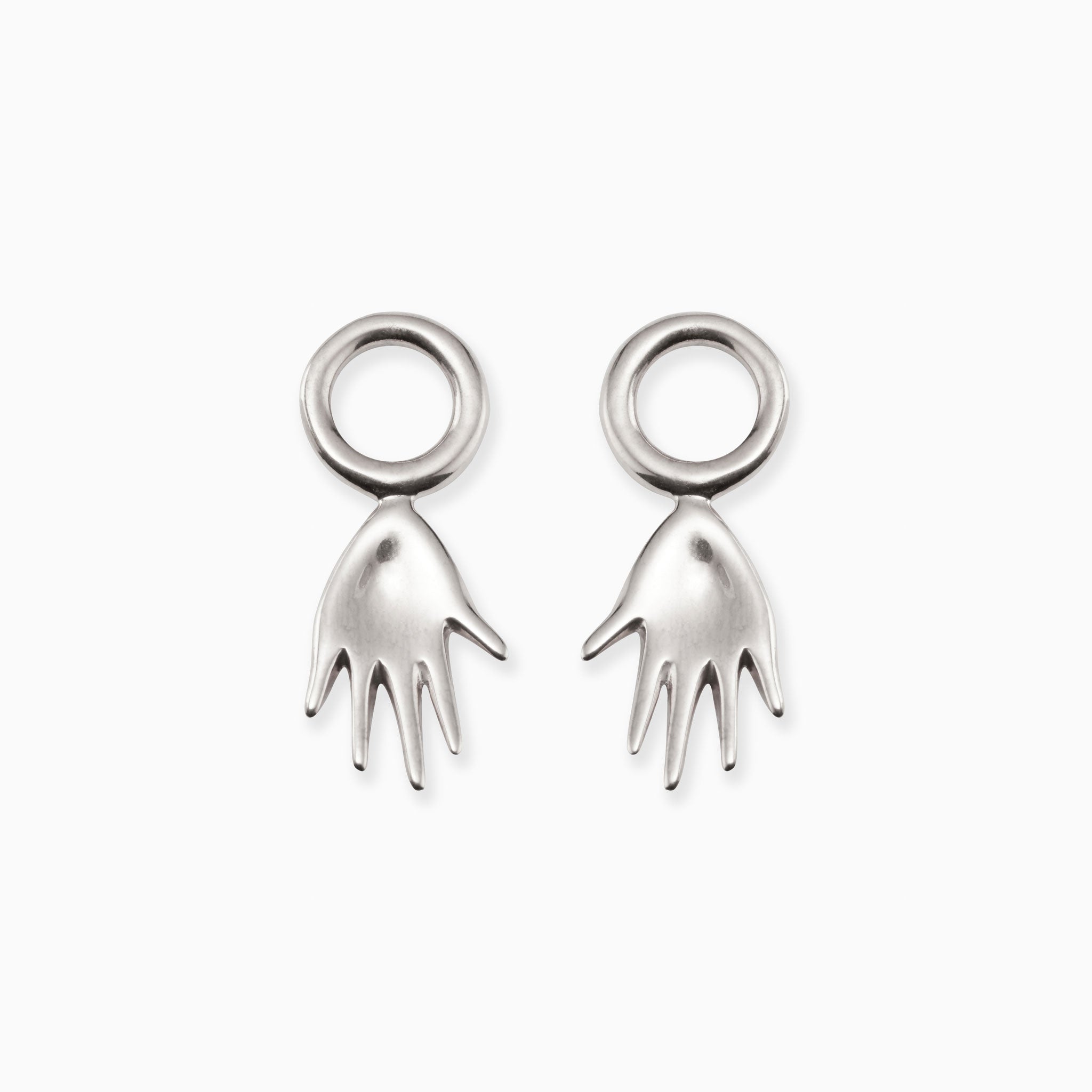 AGMES 0.925 sterling silver hand shaped earring embellishment.