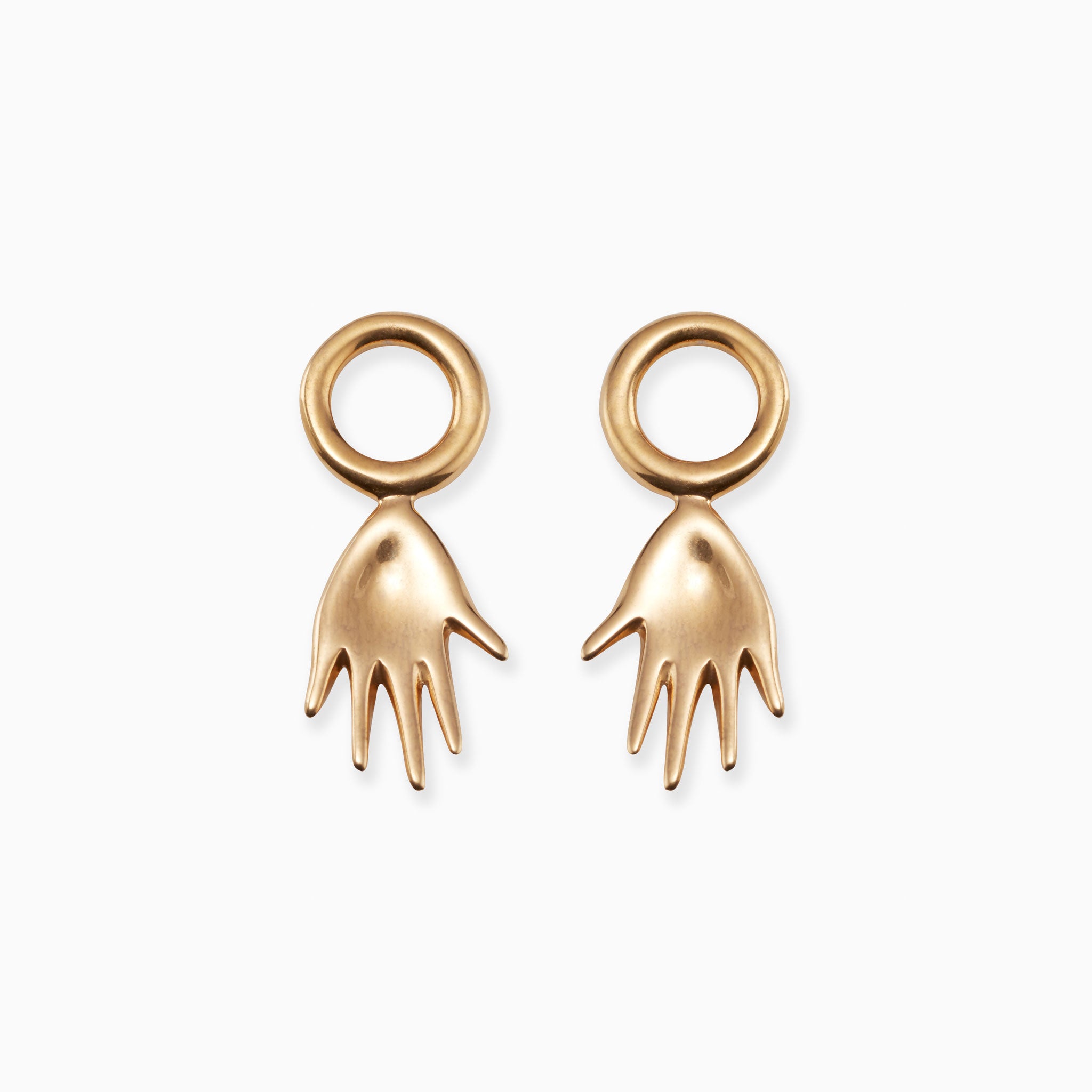 AGMES 18k gold vermeil hand shaped earring embellishment.