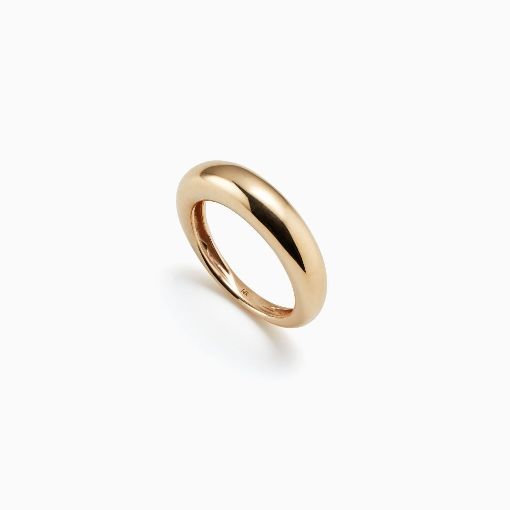 AGMES 18K Gold Vermeil Thin Domed Ring.