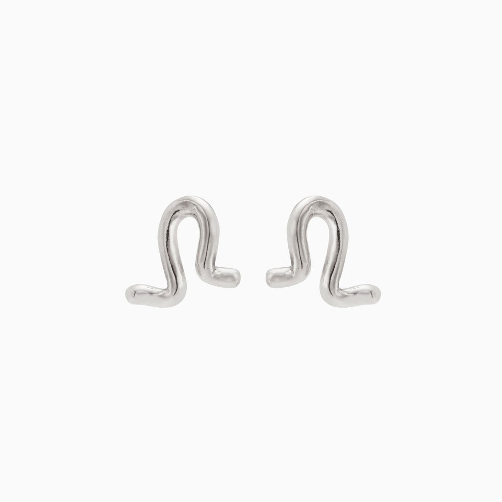 AGMES 0.925 sterling silver small twisted stud earrings.