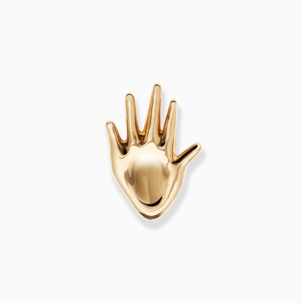 AGMES 18K Gold Vermeil Dali Brooch. Hand shaped Brooch.