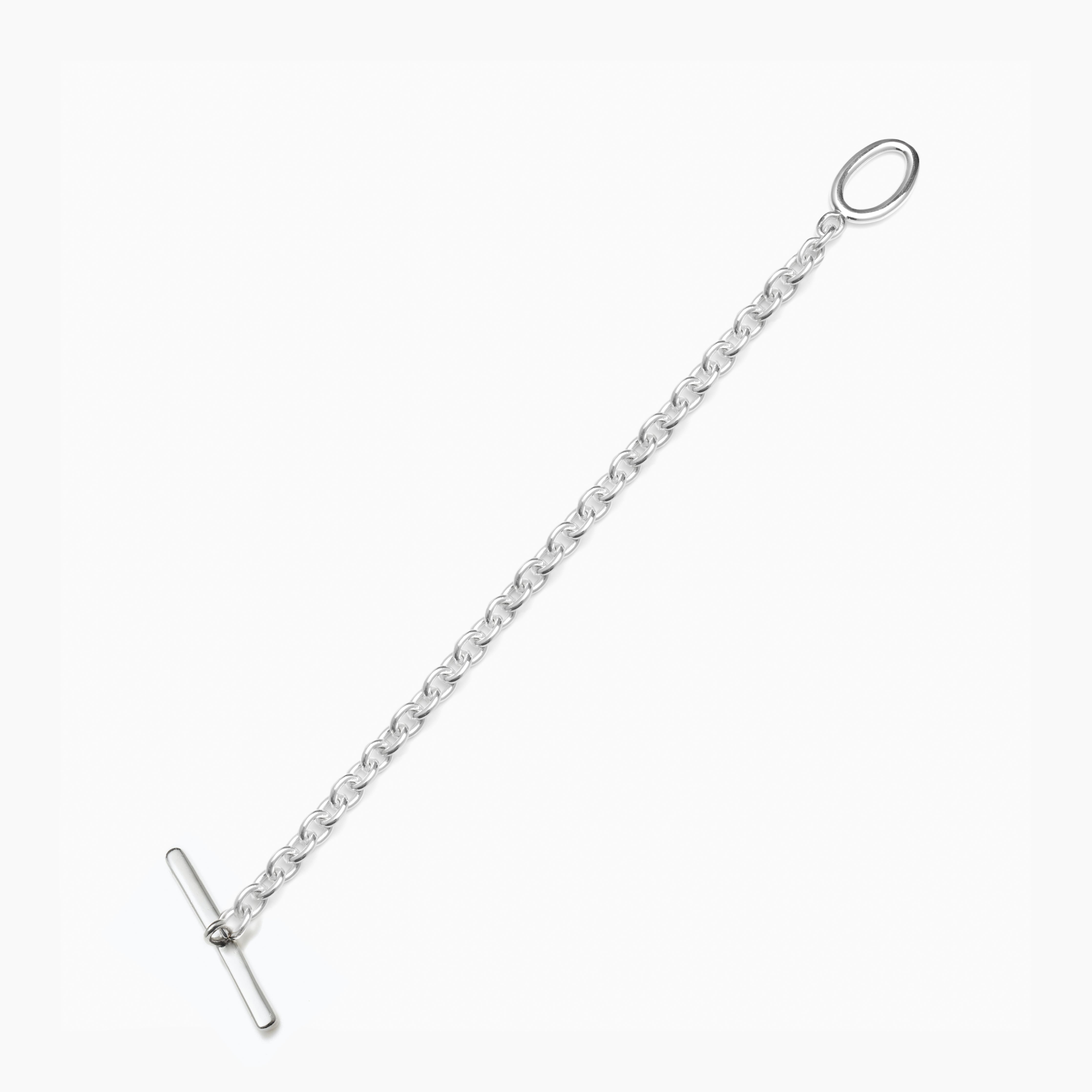 AGMES 0.925 Sterling Silver Classic Chain Bracelet. T Bar Chain Bracelet