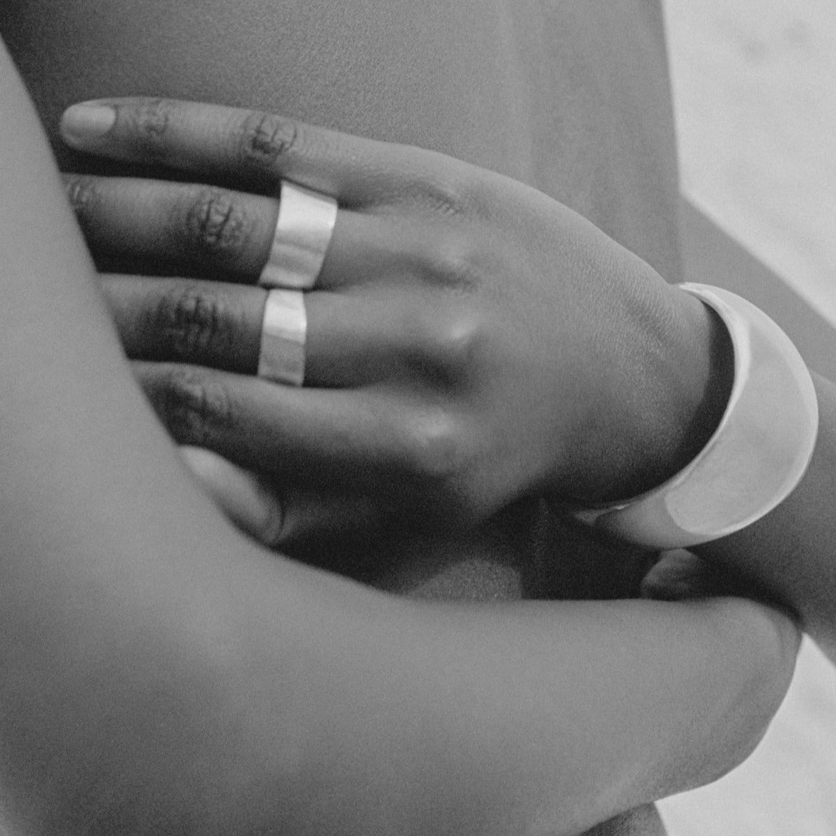 AGMES .925 Sterling Silver Astrid Cigar Band Rings. 