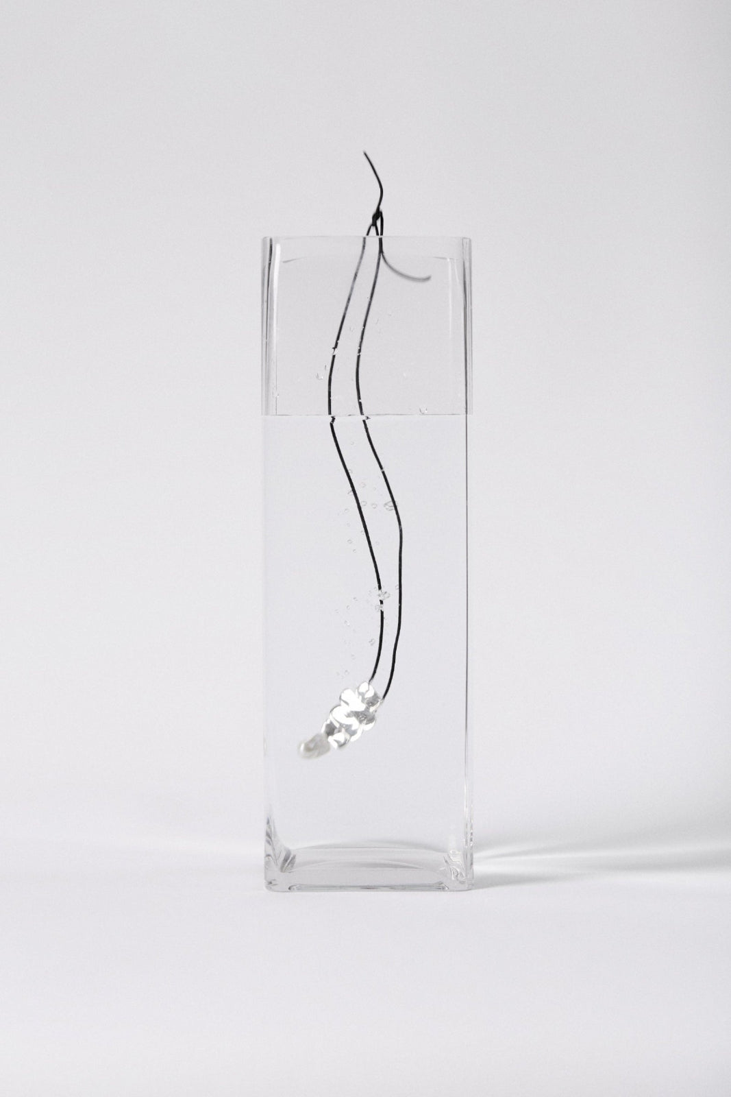 AGMES 925 sterling silver Baroque Ilona Pendant with freshwater pearl drop on black suede cord
