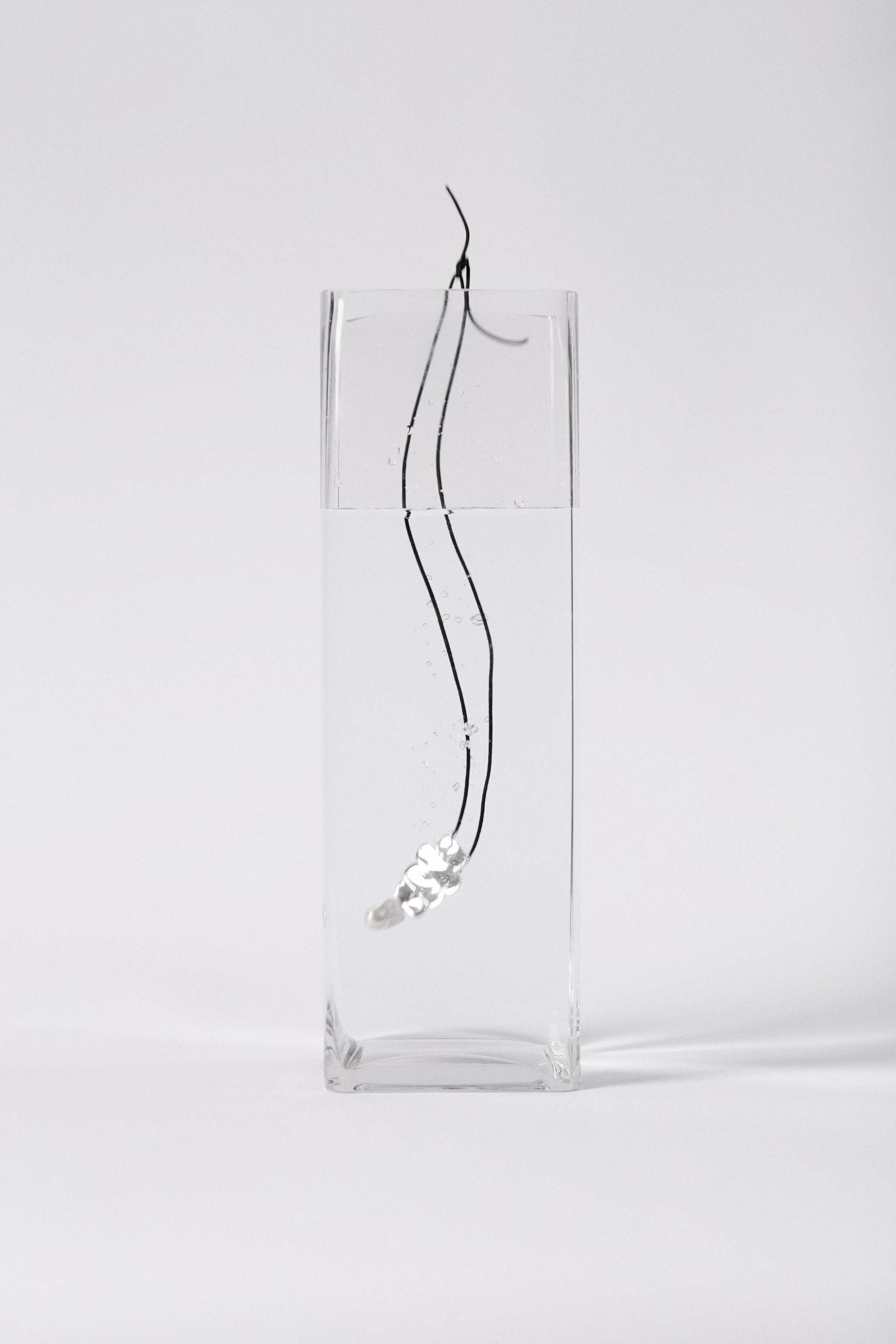 AGMES 925 sterling silver Baroque Ilona Pendant with freshwater pearl drop on black suede cord
