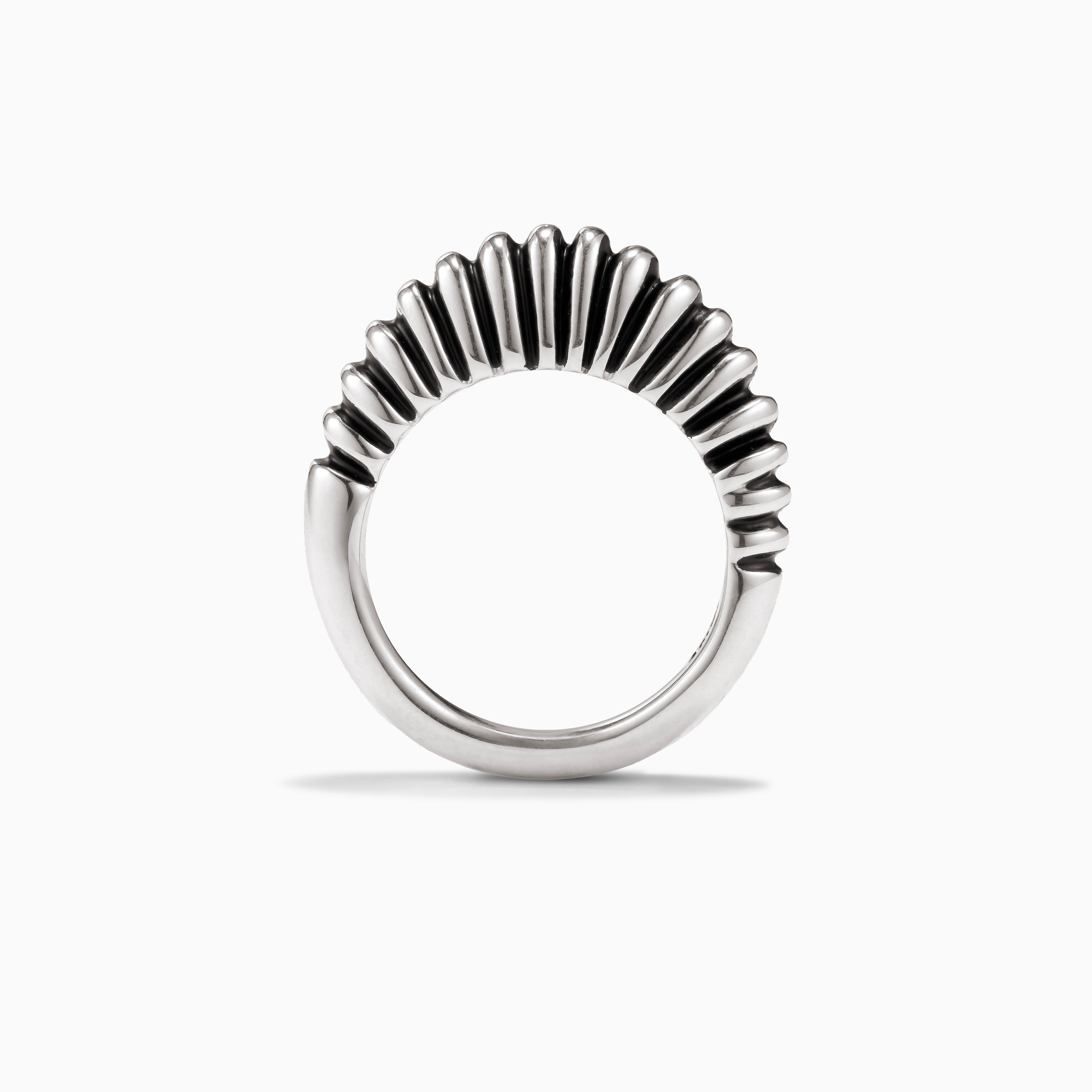 AGMES .925 Sterling Silver ridged Bertrand Ring. 