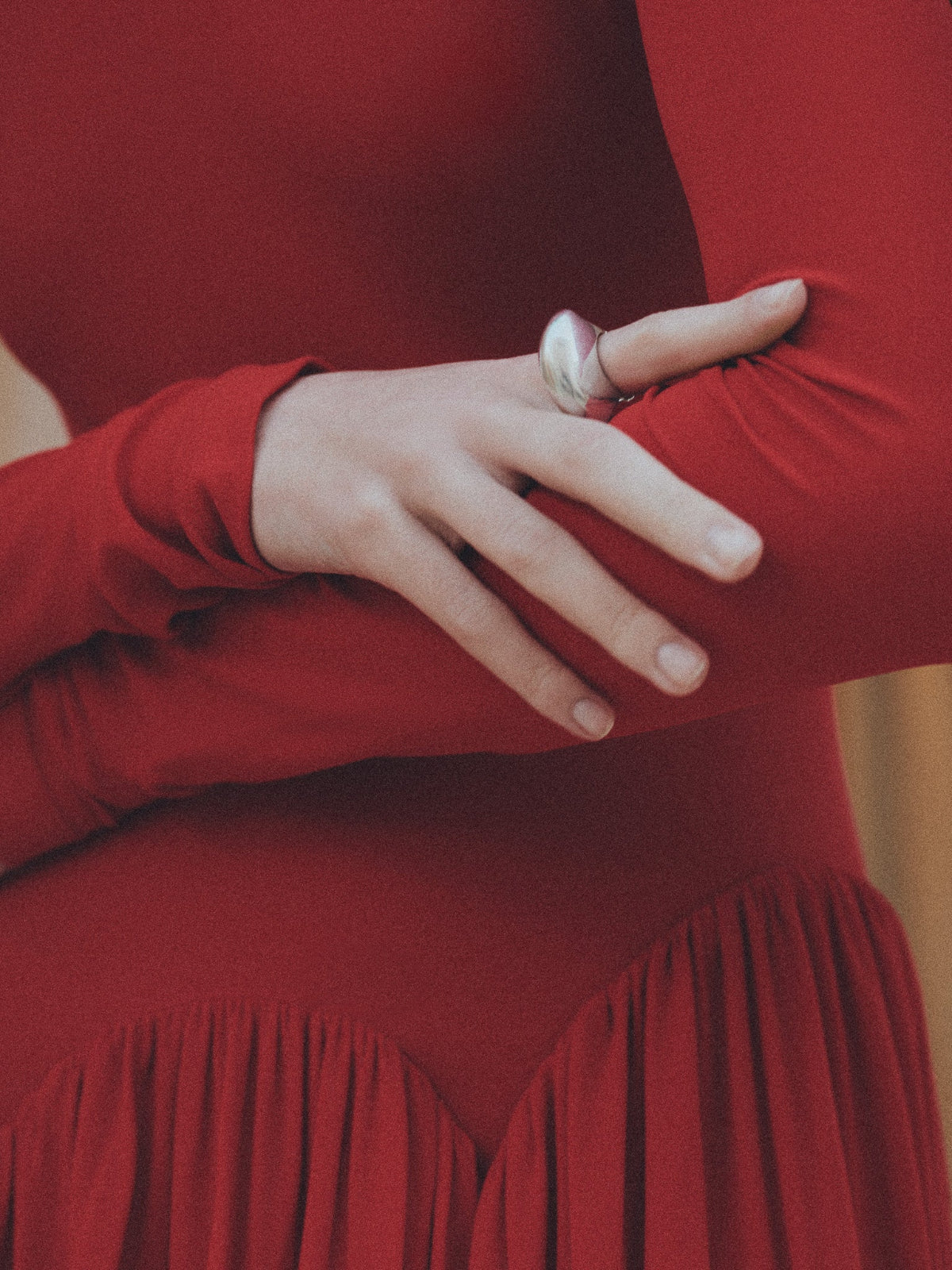 AGMES .925 Sterling Silver Jouve Ring displayed on hand. 