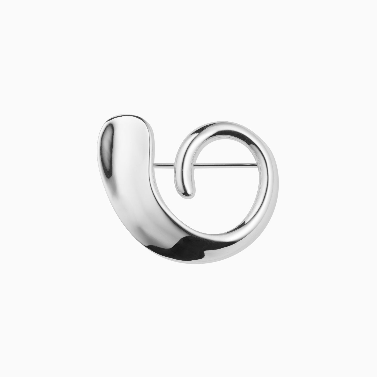 AGMES .925 Sterling Silver swirl Marta Brooch on white background. 