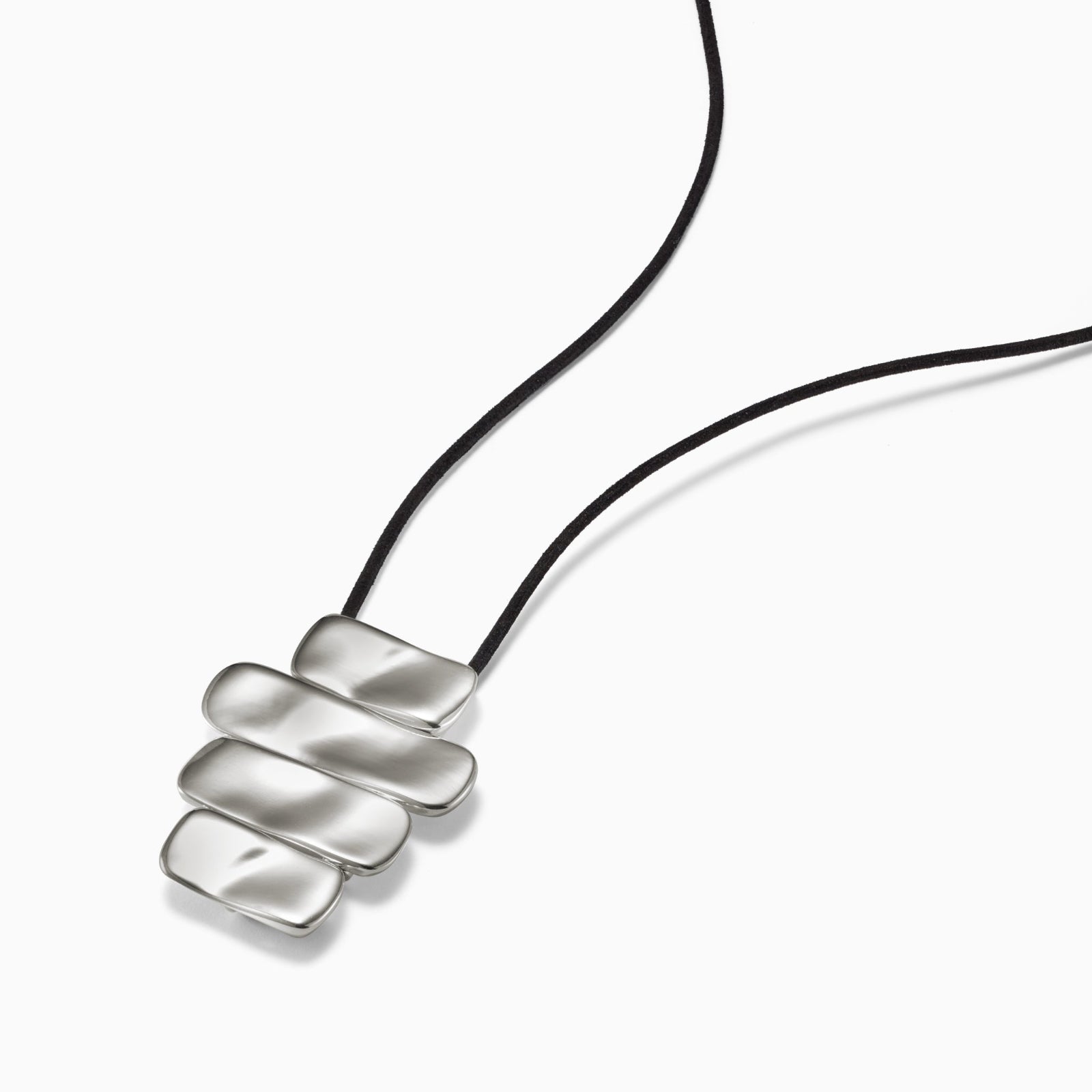 AGMES 925 sterling silver 4-tier Ilona Pendant on black suede cord