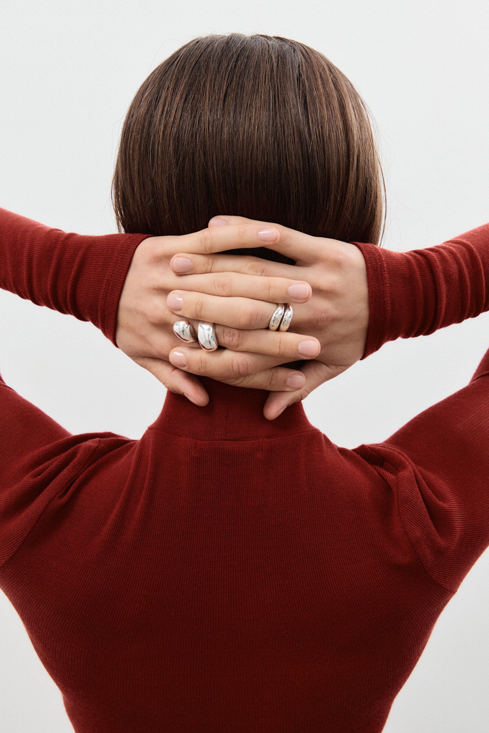 AGMES .925 Sterling Silver Double Wave Ring.