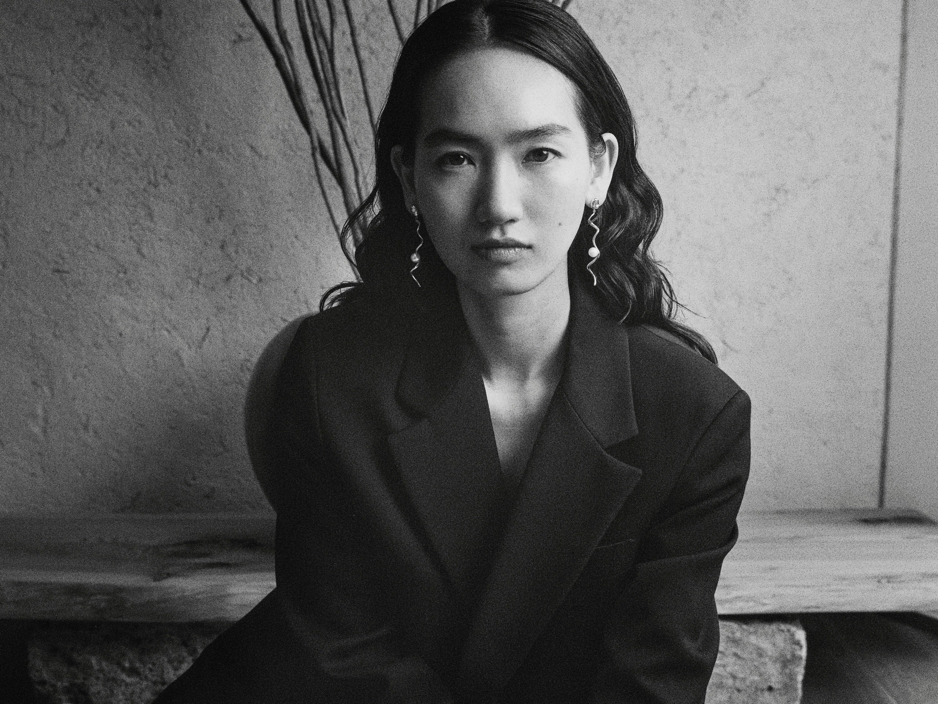 AGMES Teneille Earrings .925 Sterling Silver with freshwater pearls 2.8" long. 